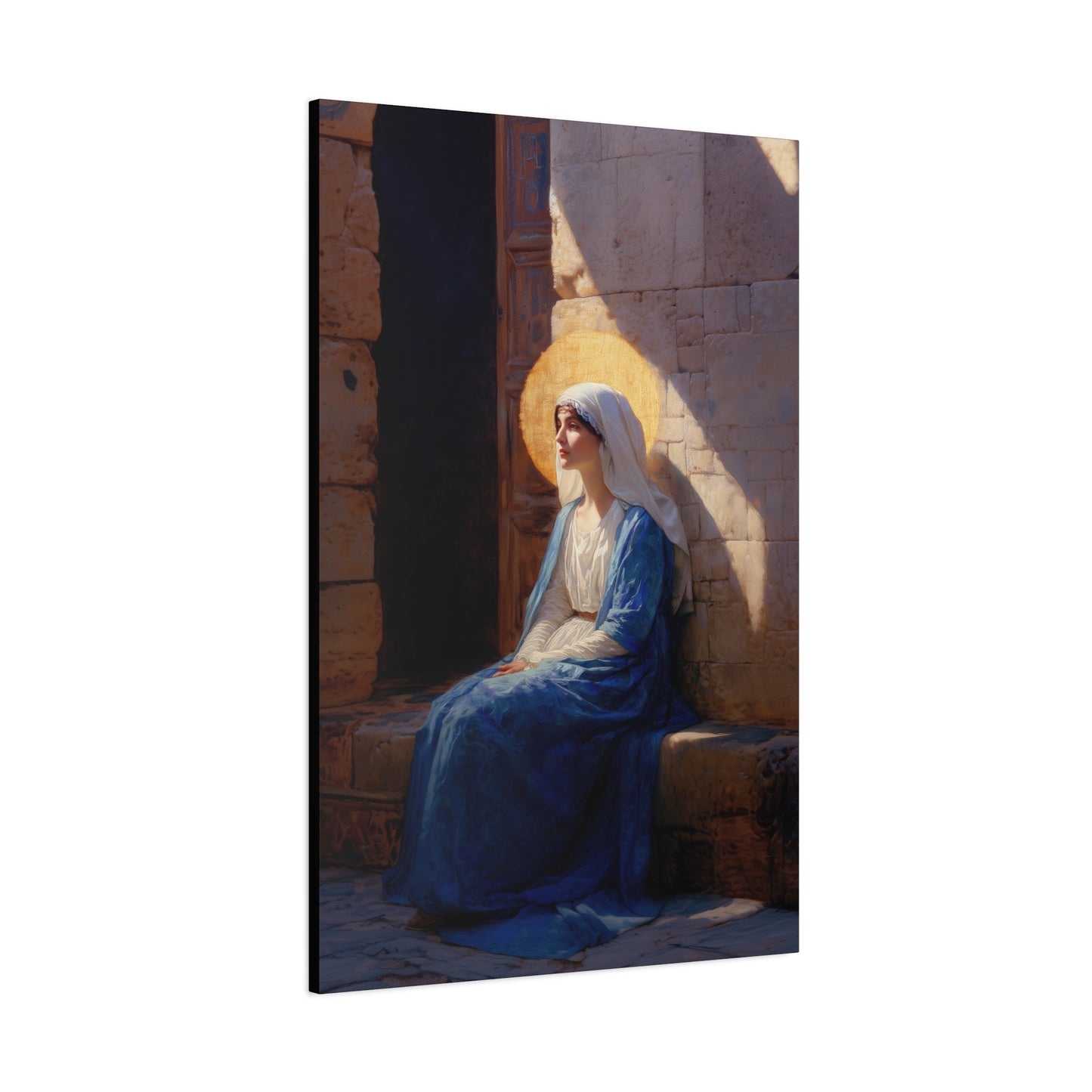 The Quiet Fiat That Split the Darkness, Mary's Yes - Gallery Wrapped Canvas - Print - Religious Art for your Home - Catholic Art