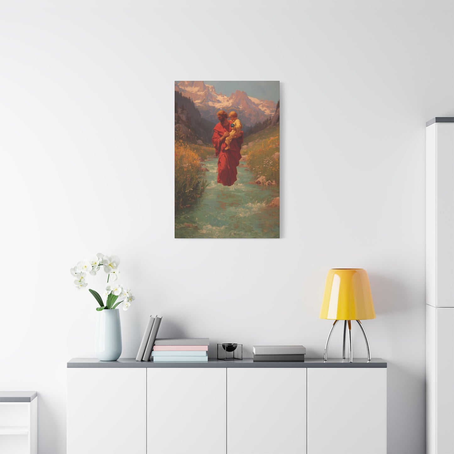 Saint Christopher  - Museum Wrapped Canvas - Sanctified Souls Print - Religious Art for your Home