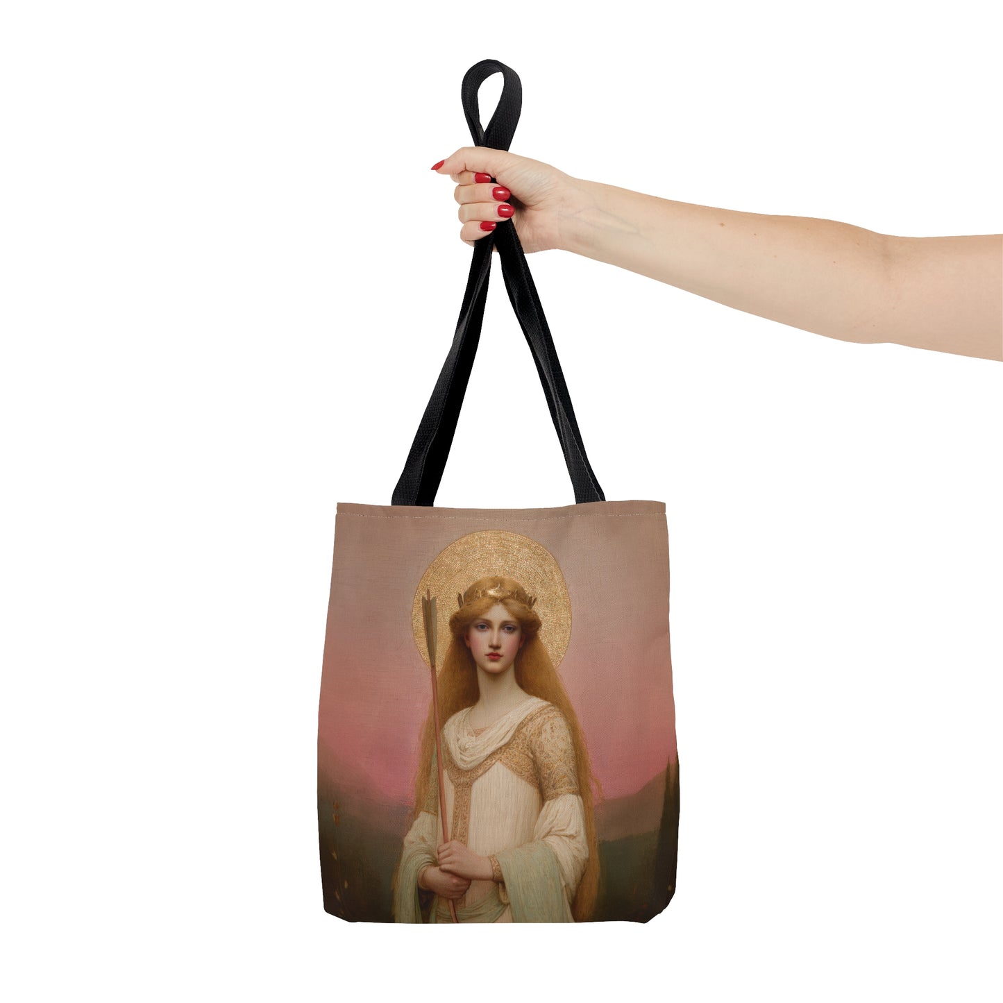 Saint Ursula - Tote Bag - Large Medium Small Faith Art Bag - Bible Study Faith Purse - Double Sided Prayer Tote