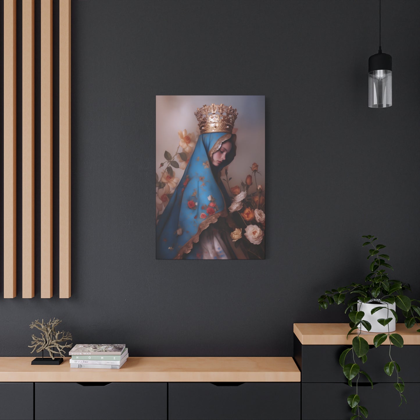 Our Lady of the Roses - Gallery Wrapped Canvas - Print - Religious Art for your Home - Catholic Art