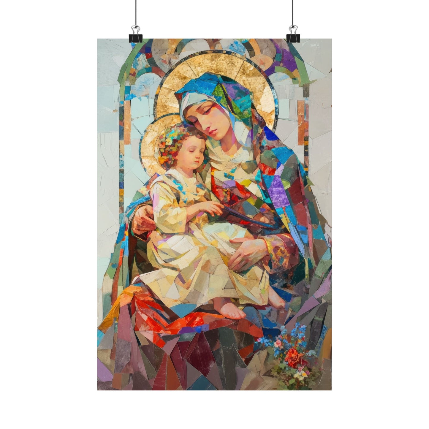 Virgin Mary - Light of All Saints Poster Print - Sanctified Souls Print - Multiple Sizes - Premium Posters - Catholic Art