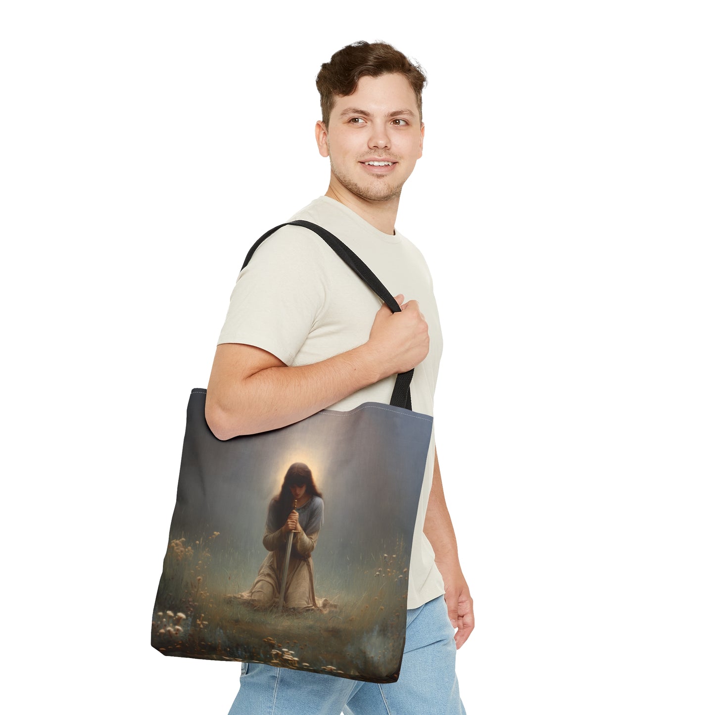 Saint Joan of Arc - Tote Bag - Large Medium Small Faith Art Bag - Bible Study Faith Purse - Double Sided