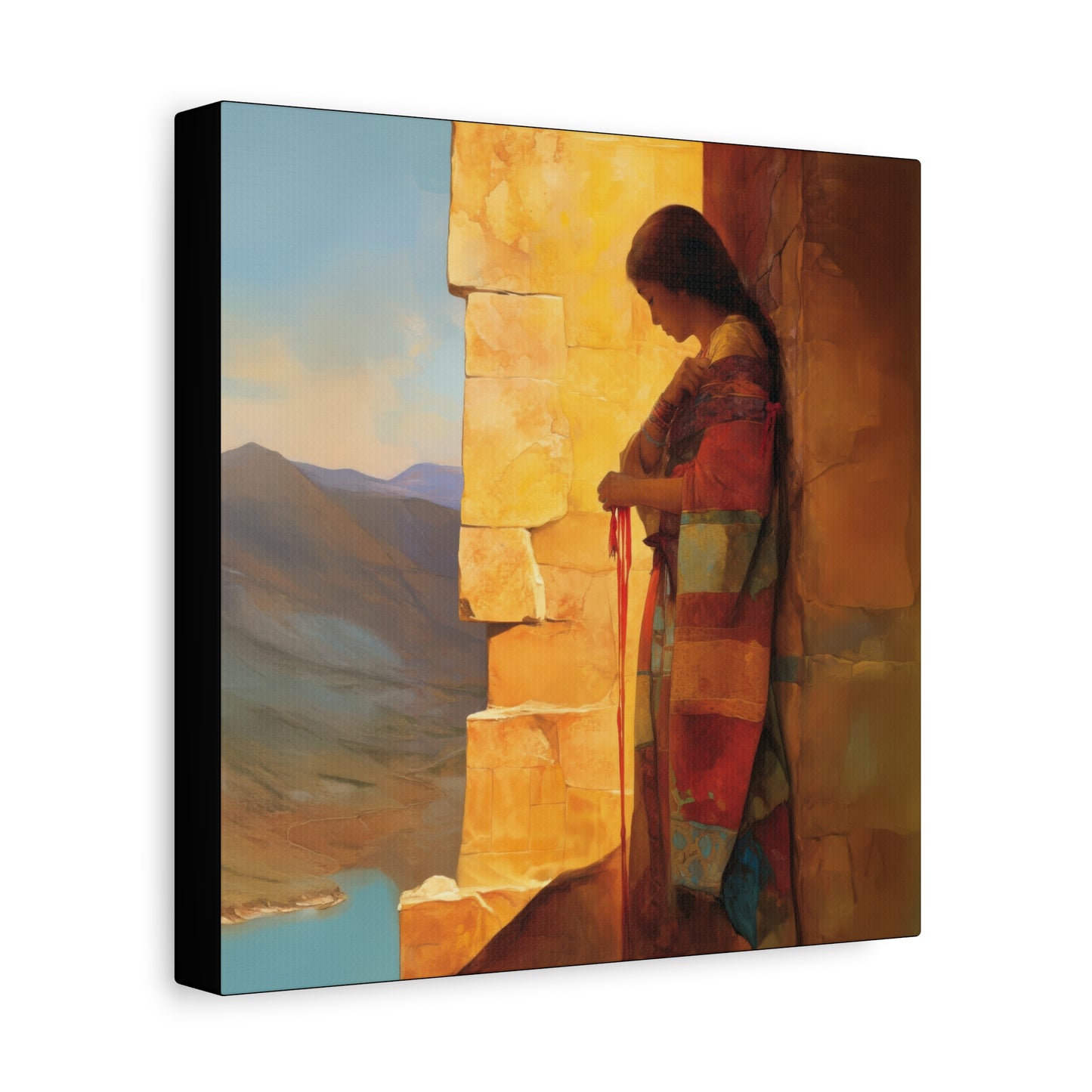A Thread Through the Line of Christ - Rahab Museum Wrapped Canvas - Sanctified Souls Print -Based on Klimt's The Kiss
