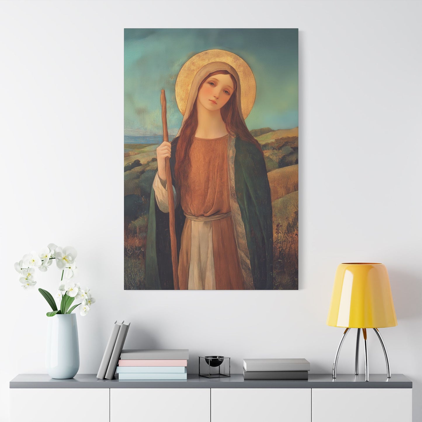 Saint Breage // Saint Breaca -  Wrapped Canvas Print - Multiple Sizes - Catholic Home art Matte Canvas, Stretched