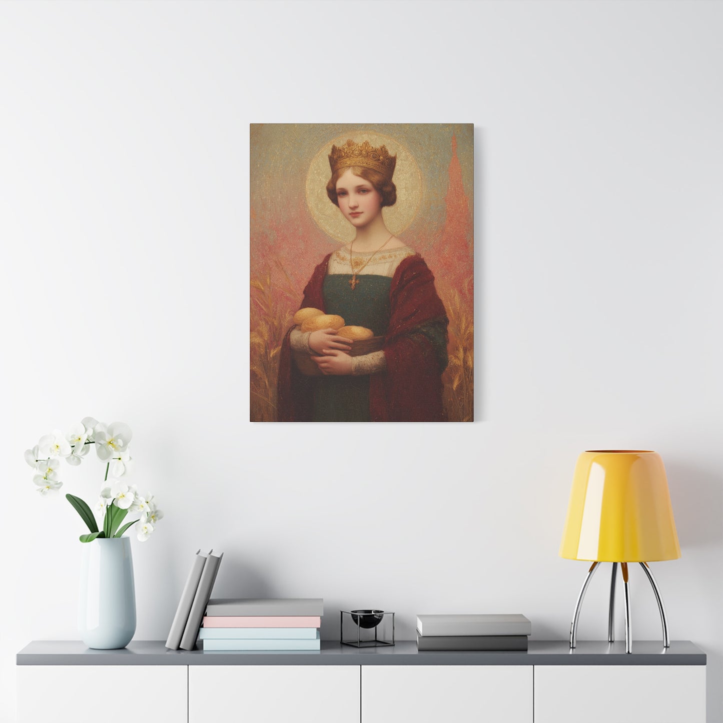 Saint Elizabeth of Hungary - Gallery Wrapped Canvas - Print - Religious Art for your Home - Catholic Patron Saint Art - Princess