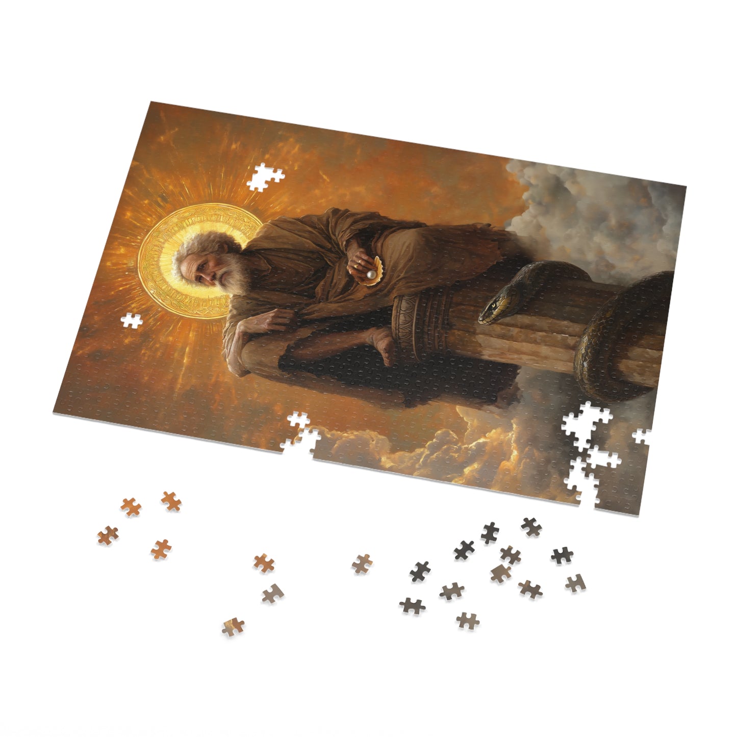 Saint Simeon Stylites - Puzzle and Keepsake Tin - Religious (30, 110, 252, 500,1000) - Religious Puzzle - Gifts for Catholic Families