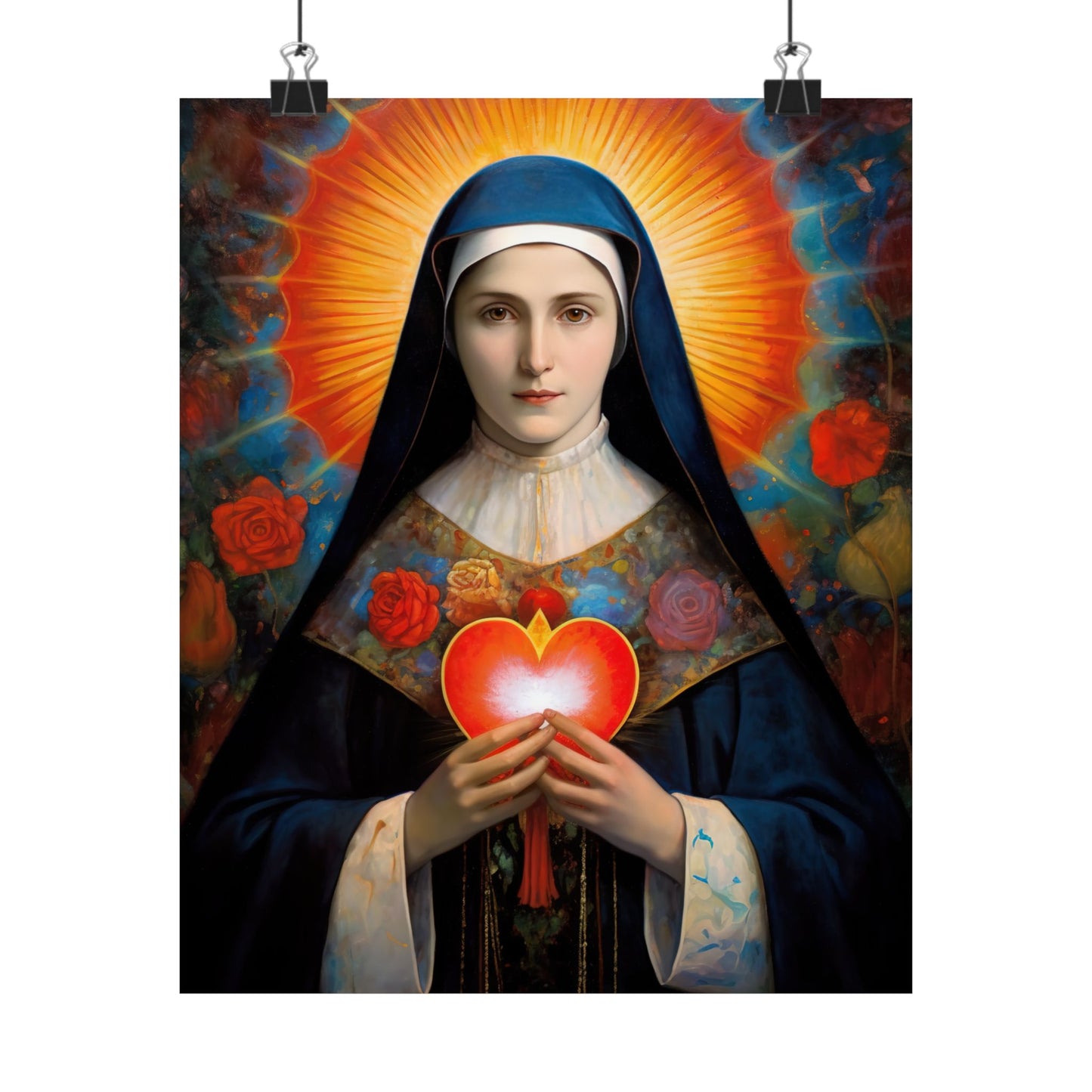 Saint Jane Frances de Chantal Print - Sanctified Souls Print - Multiple Sizes - Premium Matte Vertical Posters