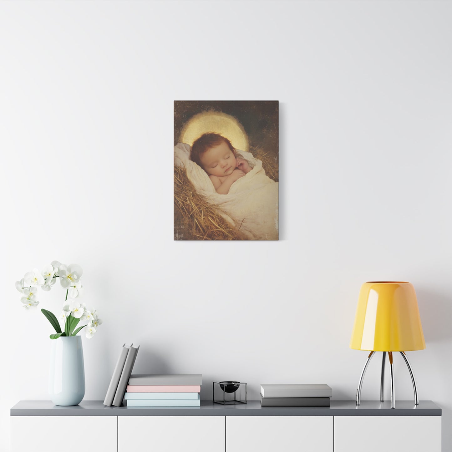 Jesus, the Newborn Light of the World - Gallery Wrapped Canvas - Print - Religious Art for your Home - Catholic Art Print