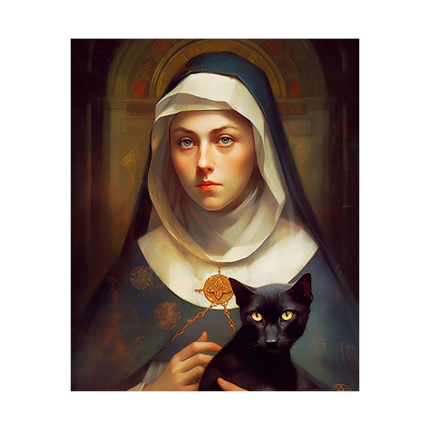 Saint Gertrude - Sanctified Souls Print - Multiple Sizes - Premium Matte Vertical Posters