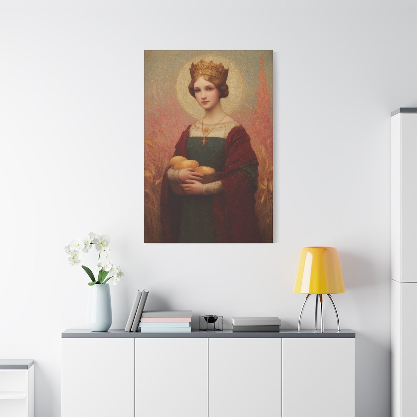 Saint Elizabeth of Hungary - Gallery Wrapped Canvas - Print - Religious Art for your Home - Catholic Patron Saint Art - Princess