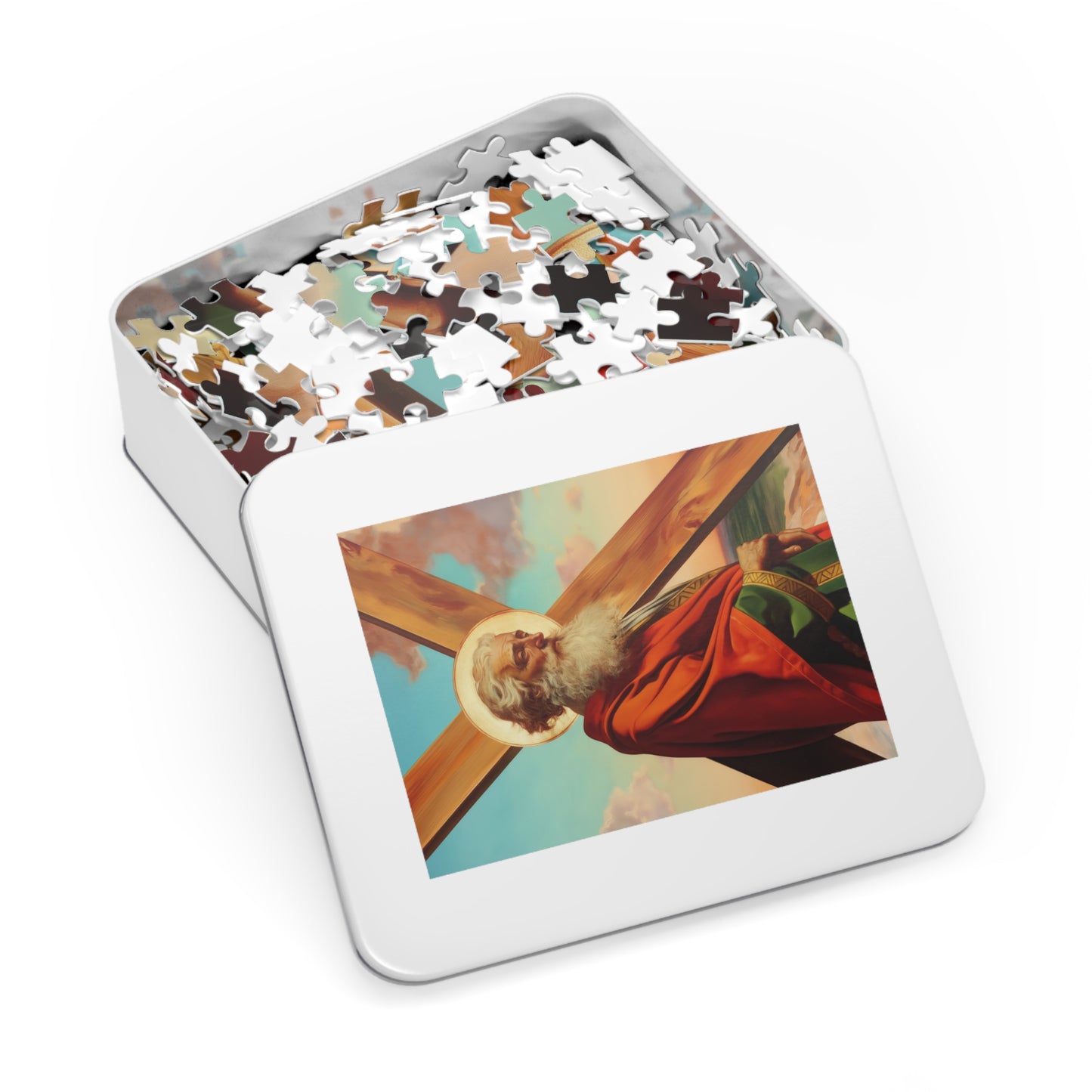 Saint Andrew the Apostle - Puzzle and Keepsake Tin - Religious (30, 110, 252, 500,1000) - Religious Puzzle - Gifts for Catholics