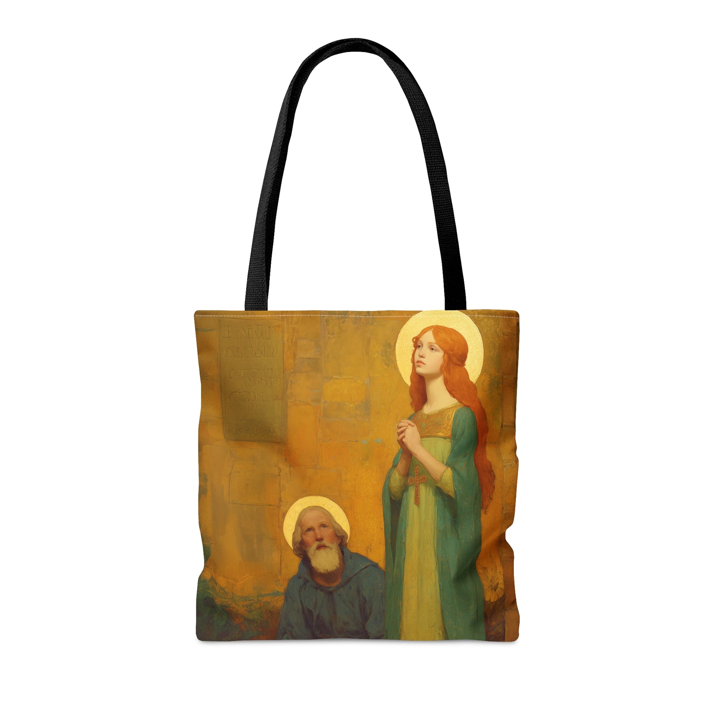 Saints Cyprian and Justina - Tote Bag - Large Medium Small Faith Art Bag - Bible Study Faith Purse - Double Sided Prayer Tote