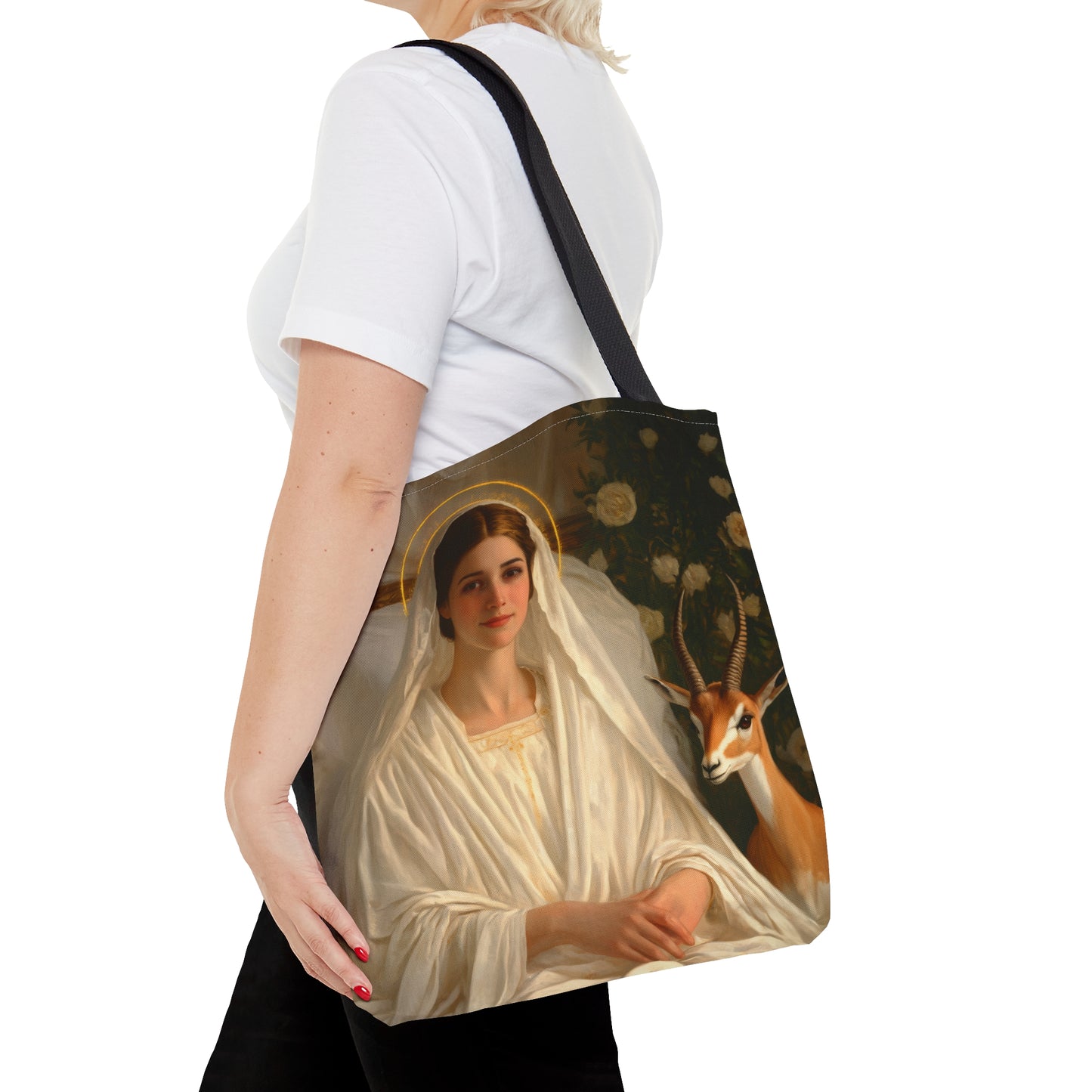 Saint TabithaTote Bag - Large Medium Small Faith Art Bag - Catholic Faith Purse - Religious - Prayer Bag - Devotional Purse
