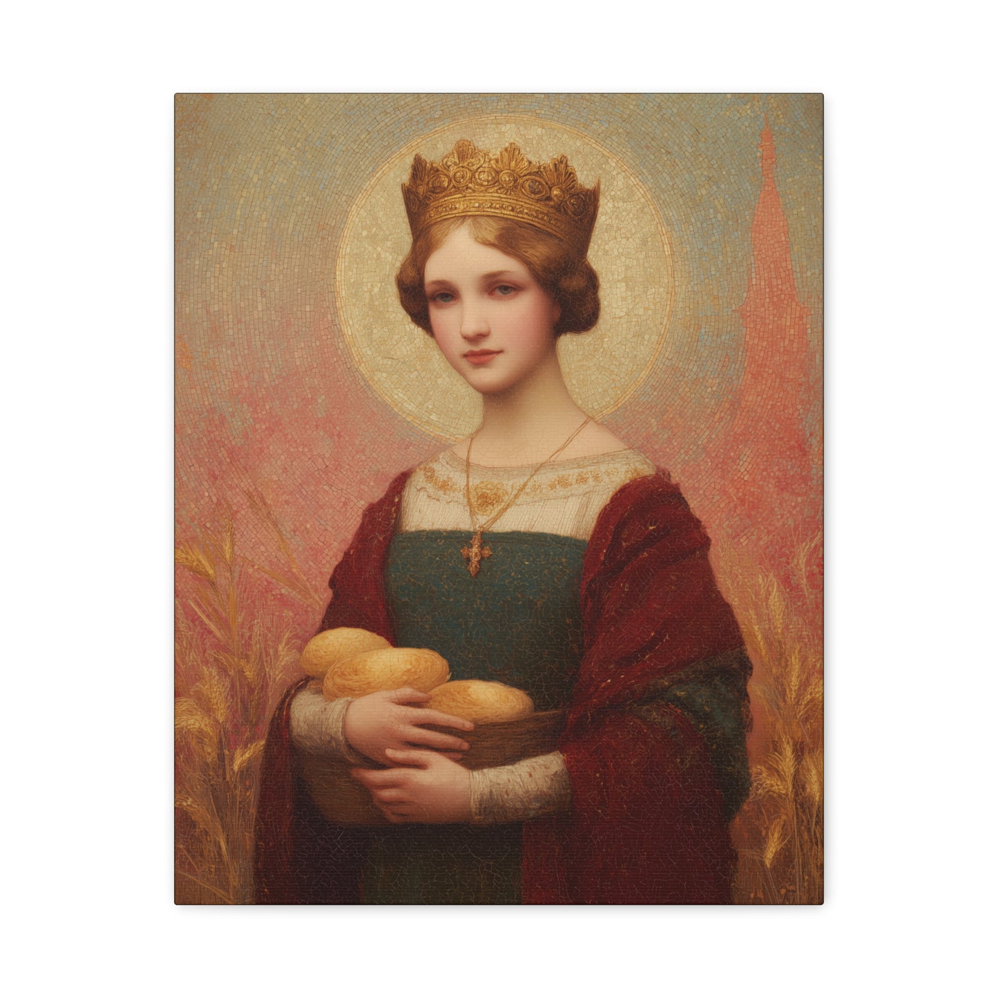 Saint Elizabeth of Hungary - Gallery Wrapped Canvas - Print - Religious Art for your Home - Catholic Patron Saint Art - Princess