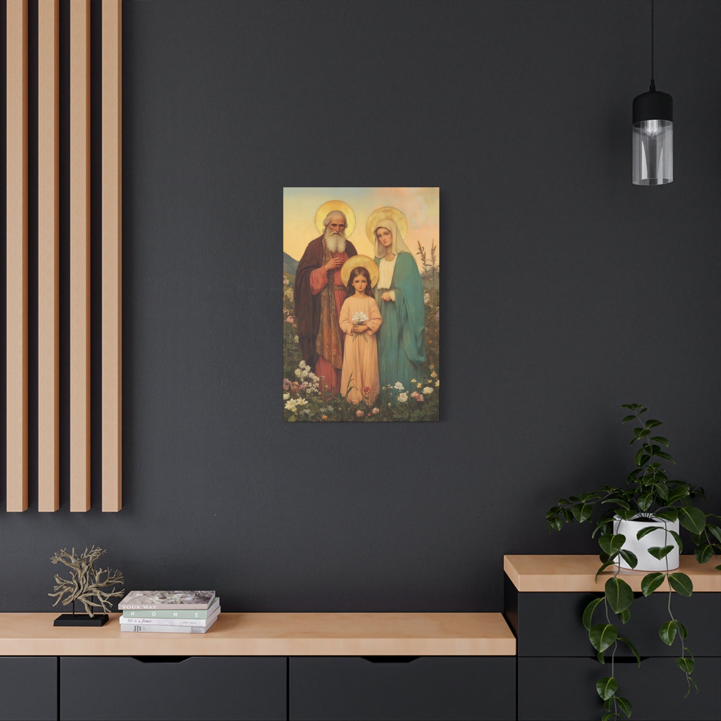 Saints Joachim and Anne with Young Mary - Gallery Wrapped Canvas - Print - Religious Art for your Home - Catholic Art