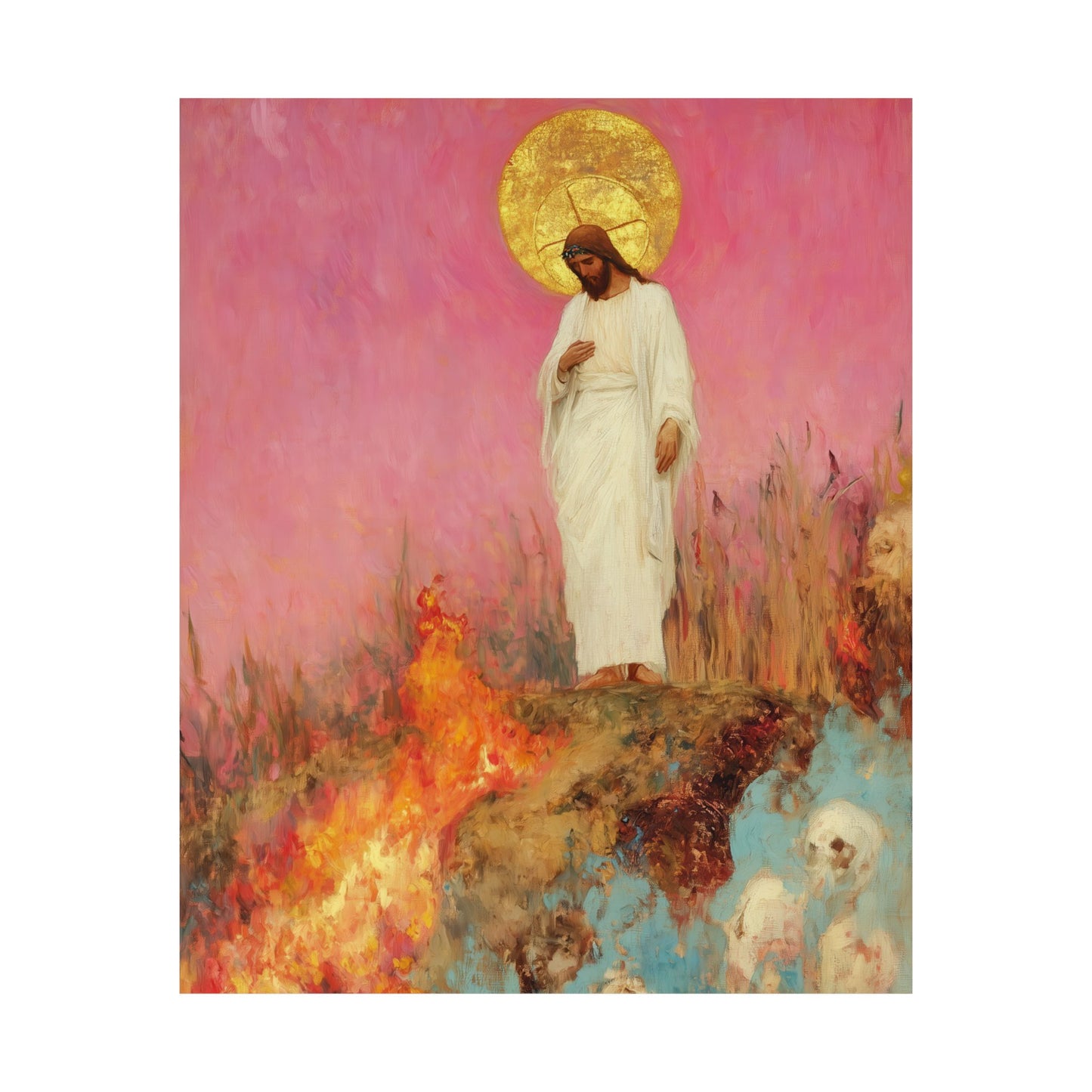 The Stone Cracked Beneath His Feet - Sanctified Souls Print - Multiple Sizes - Premium Matte Vertical Posters - Catholic