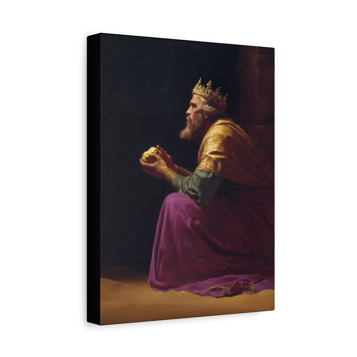 Melchior and the Gift Fit for a King - 3 Wise Men - Gallery Wrapped Canvas - Print - Religious Art for your Home - Catholic