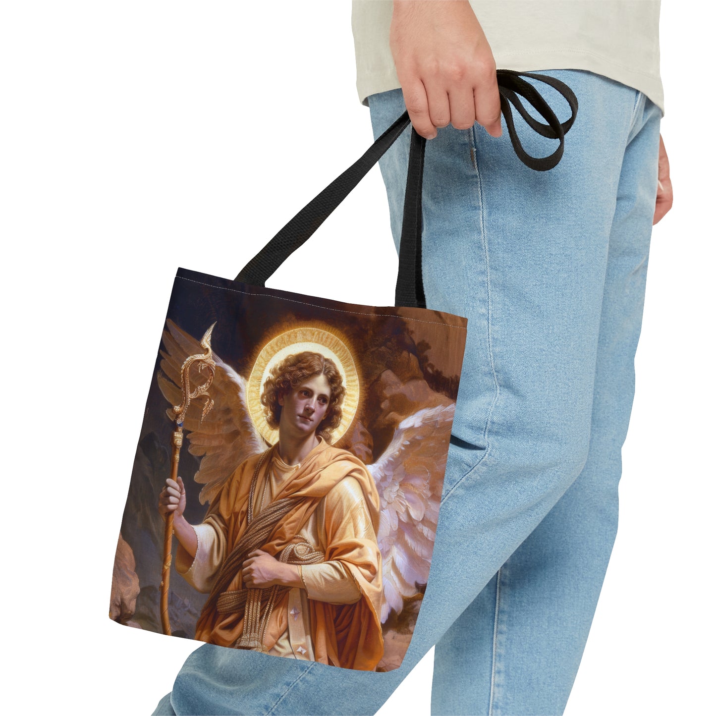 Saint Raphael the Archangel - Tote Bag - Large Medium Small Faith Art Bag - Catholic Faith Purse