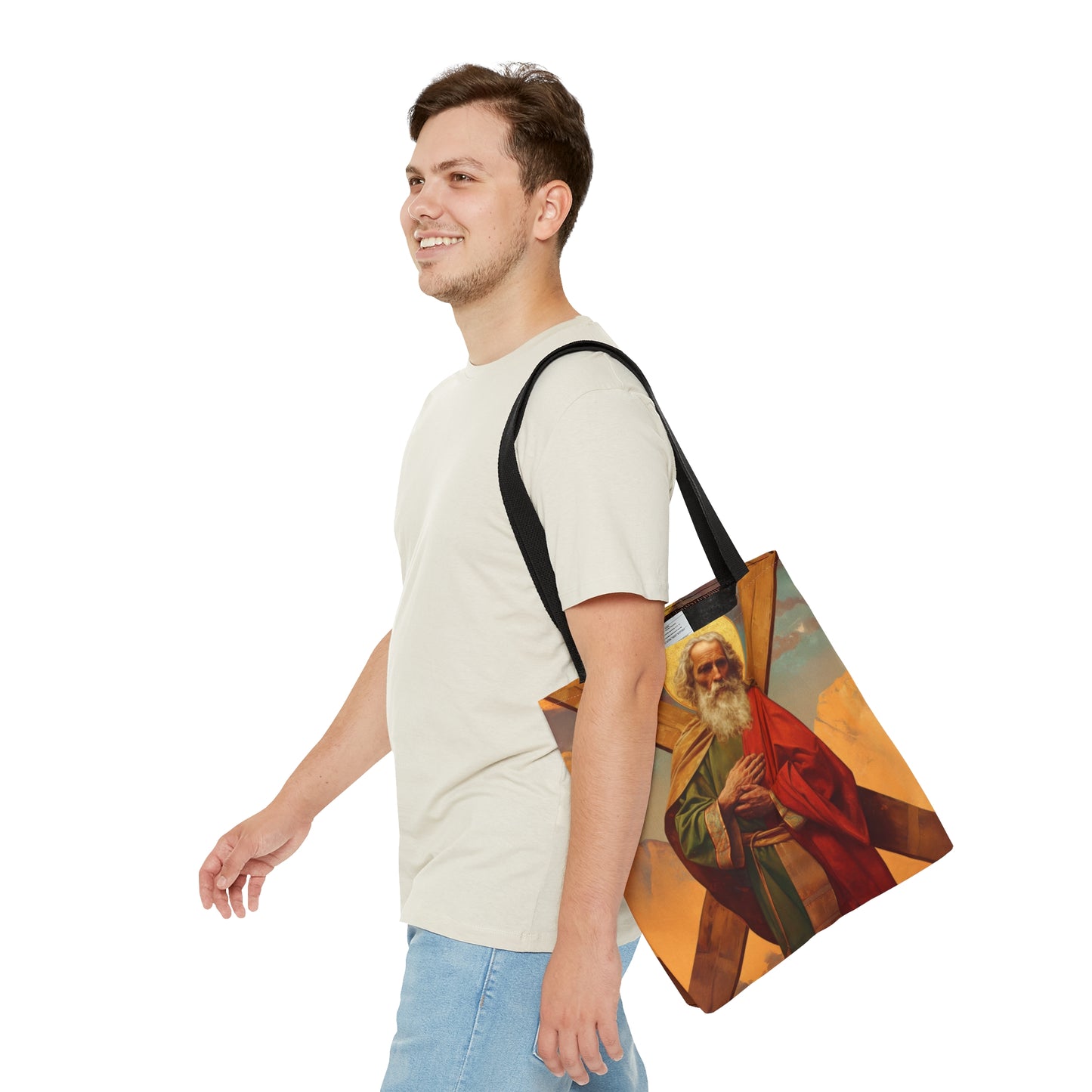 Saint Andrew the Apostle - Tote Bag - Large Medium Small Faith Art Bag - Re usable Tote Purse - Double Sided - Catholic Art Bag