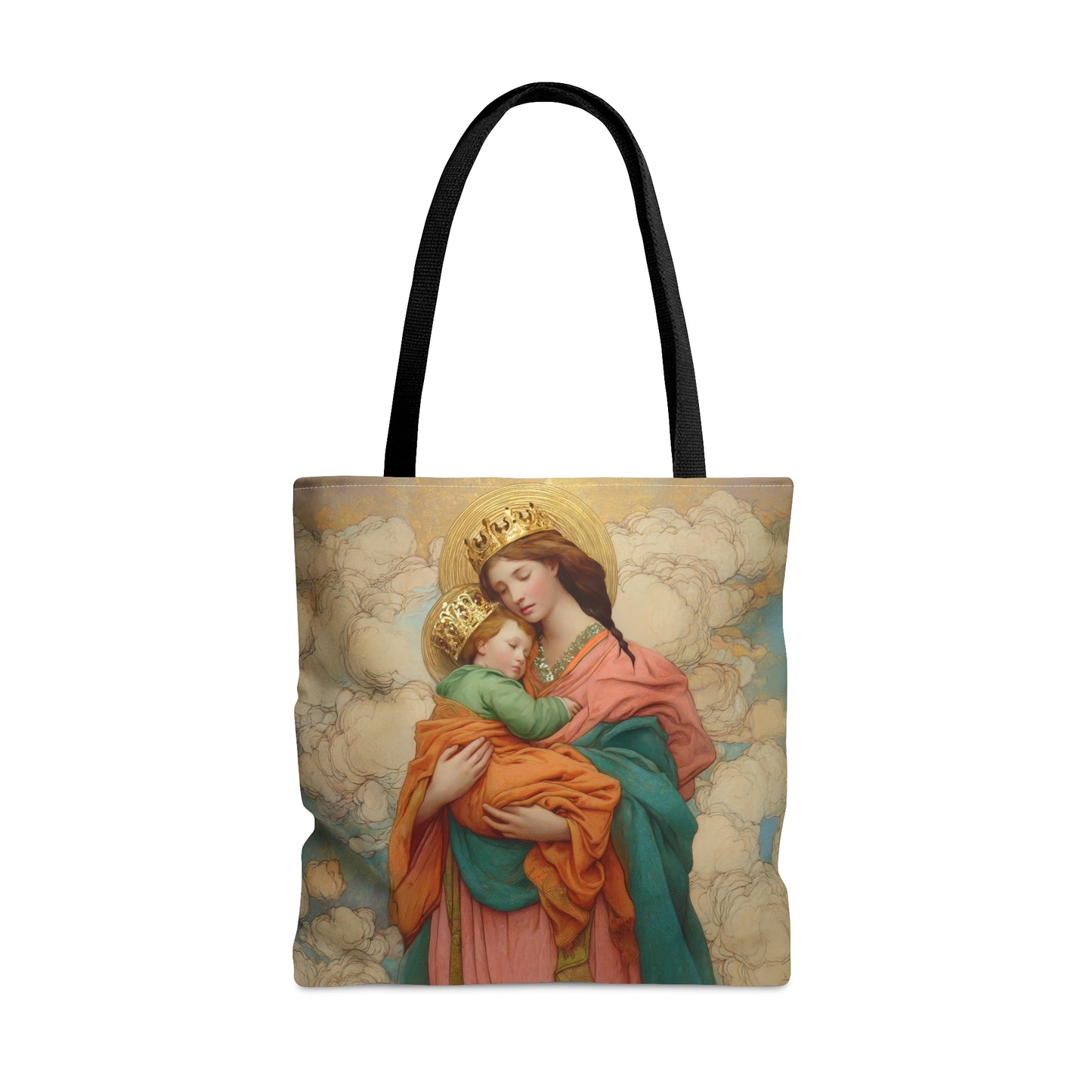 Our Lady, Strong and Tender - Mary, Help of Christians Tote Bag - Large Medium Small Faith Art Bag - Catholic Faith Purse - Double Sided