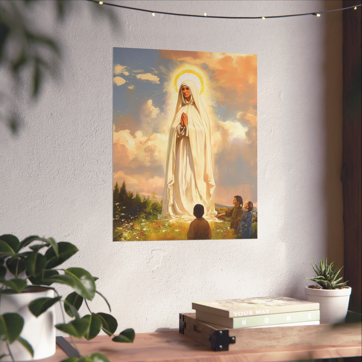 Our Lady of Fátima Poster Print - Sanctified Souls Print - Multiple Sizes - Premium Posters - Catholic Art for your home