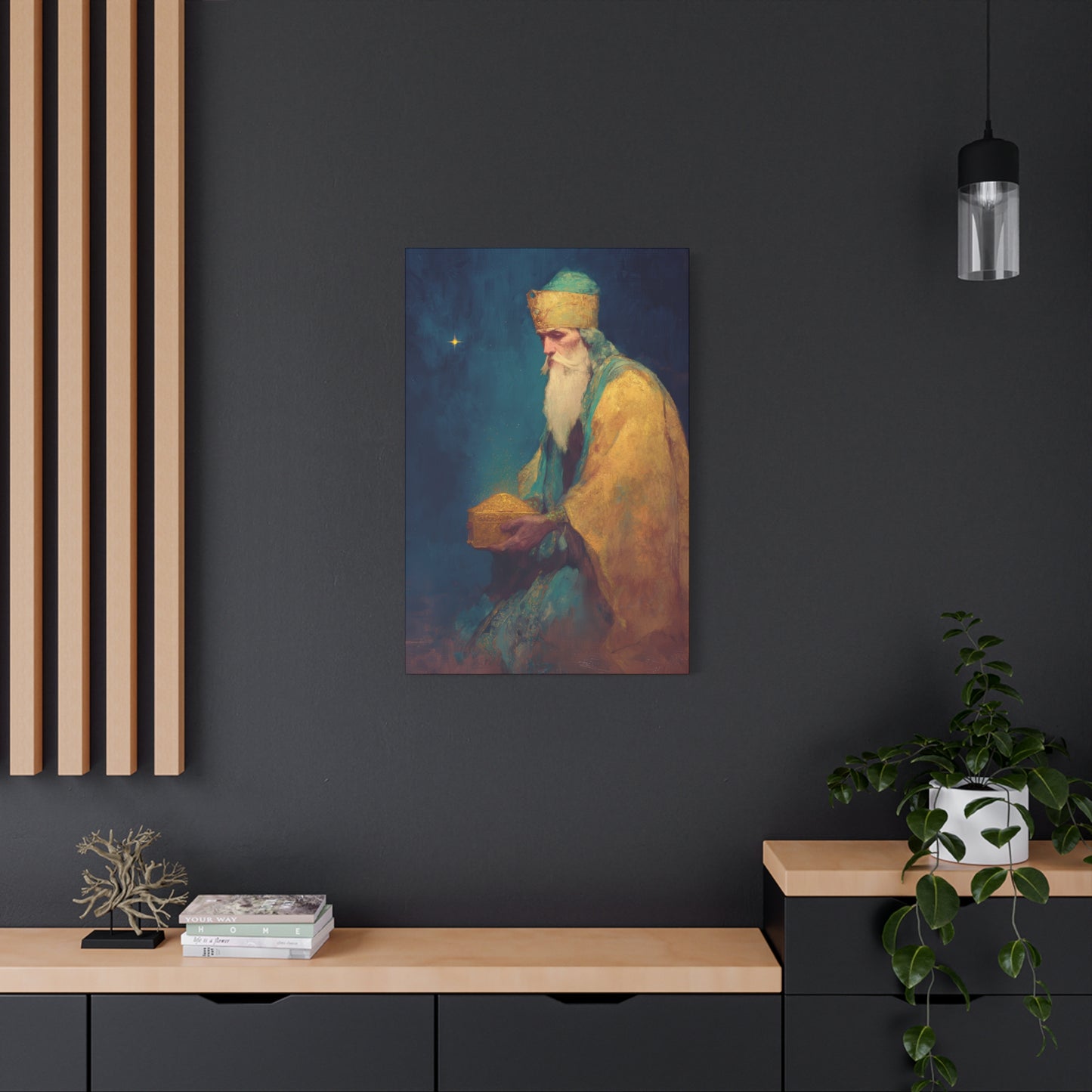 Caspar and the Offering of Worship - 3 Wise Men - Gallery Wrapped Canvas - Print - Religious Art for your Home - Catholic