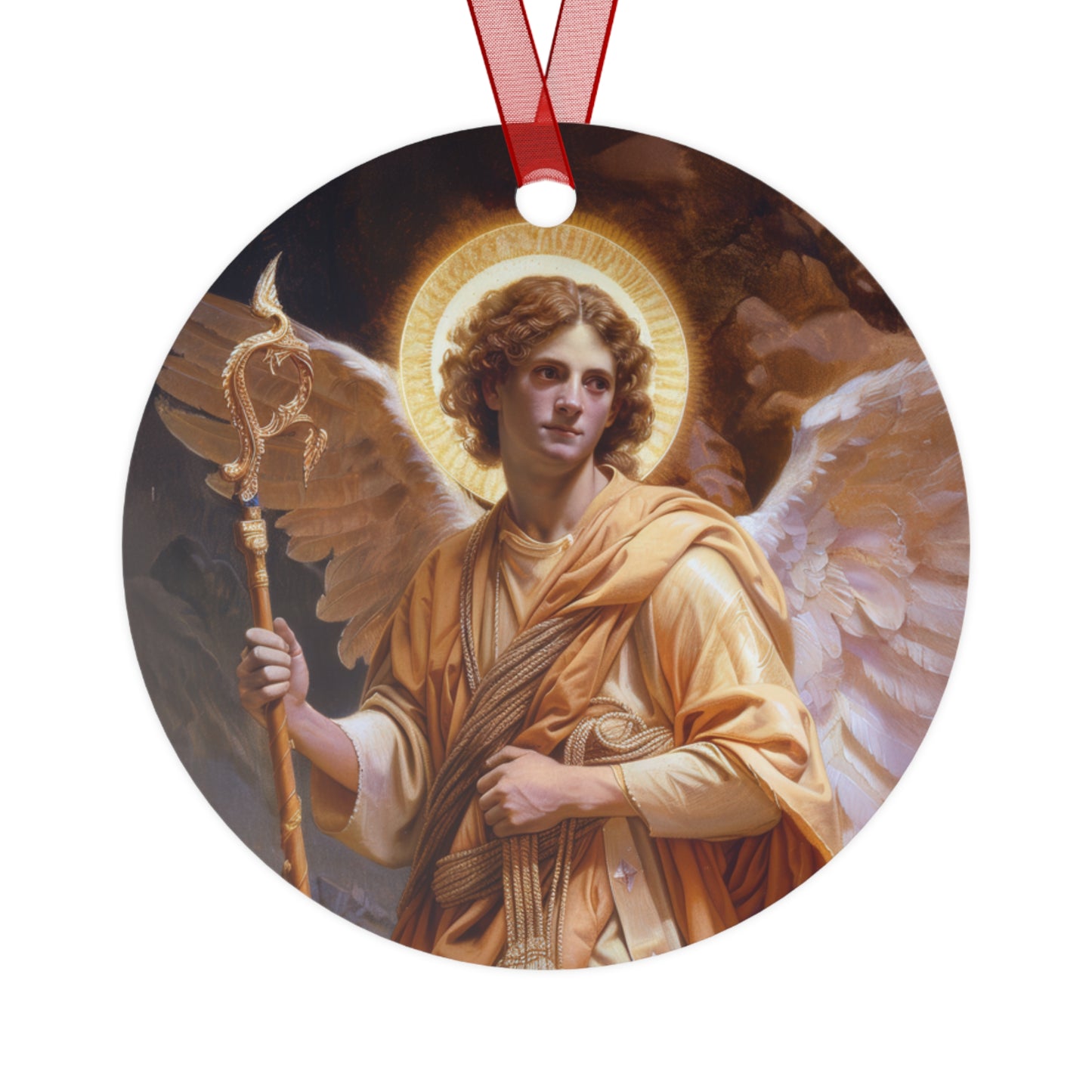 Saint Raphael the Archangel - Metal Ornament - Religious Holiday Christmas Ornament and Keepsake