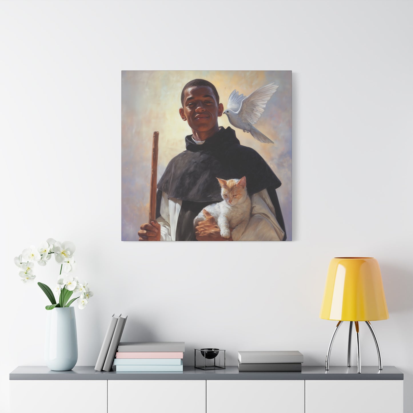 Saint Martin de Porres - Gallery Wrapped Canvas - Print - Religious Art for your Home - Catholic Art