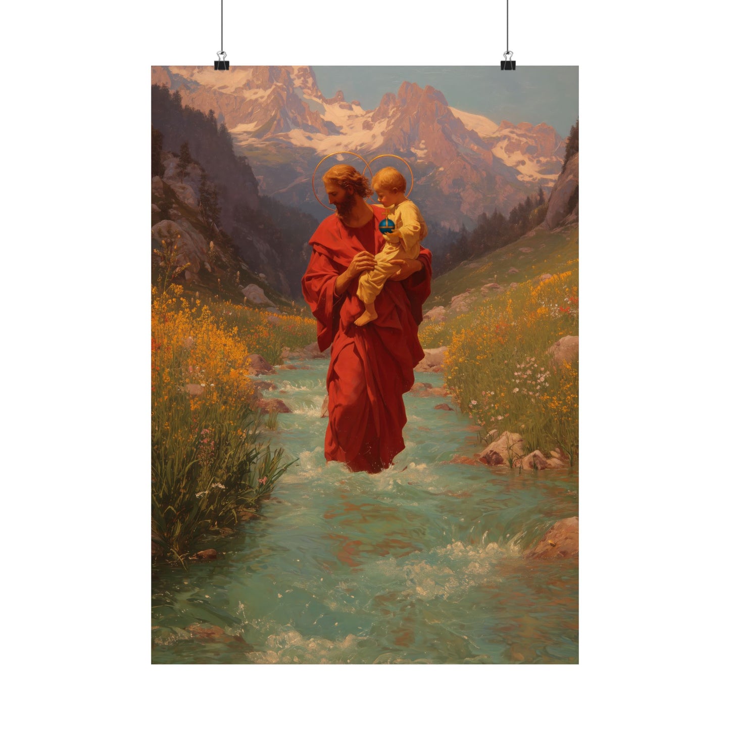 Copy of Saint Christopher - Sanctified Souls Print - Multiple Sizes - Premium Posters - Catholic Art - Christian Home Decor Artwork