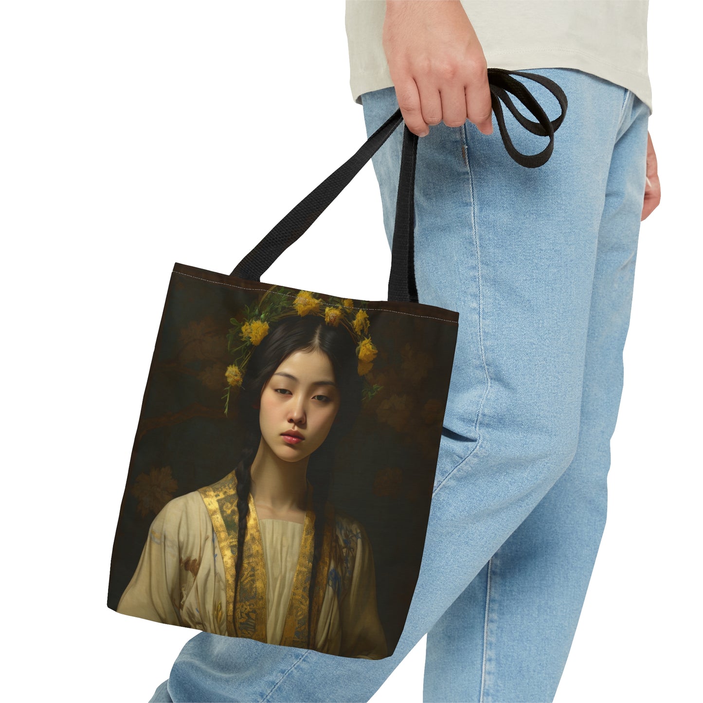 Saint Agatha Lin Tote Bag - Purse - Three sizes - Large Medium Small Faith Art Bag - Catholic faith inspired carry-all purse - Double Sided