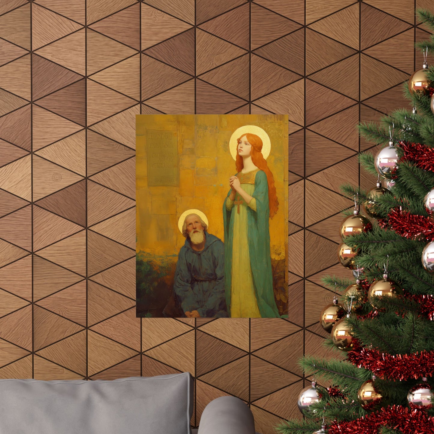Saints Justina and Cyprian -  Catholic Art - Multiple Sizes - Premium Posters - Catholic Art - Christian Home - Catholic Saint Art