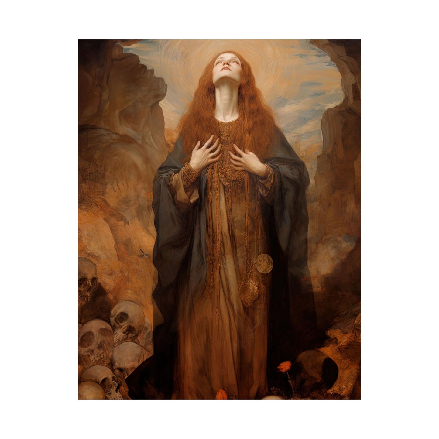 Saint Rosalia - Sanctified Souls Print - Multiple Sizes - Premium Matte Vertical Posters