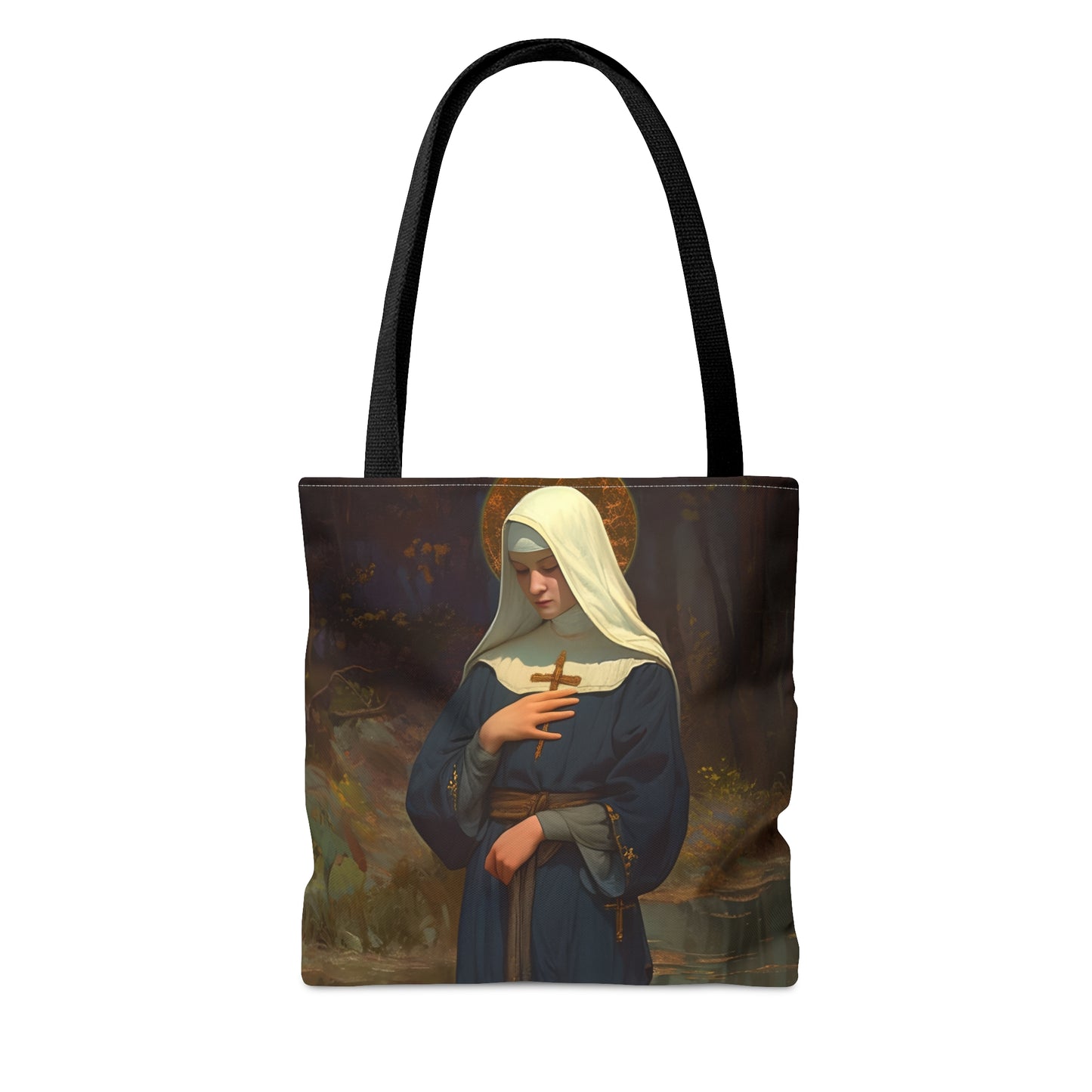 Saint Modwenna Tote Bag - Large Medium Small Faith Art Bag - Catholic Faith Purse - Religious Carry All Reusable - Gifts for Catholics