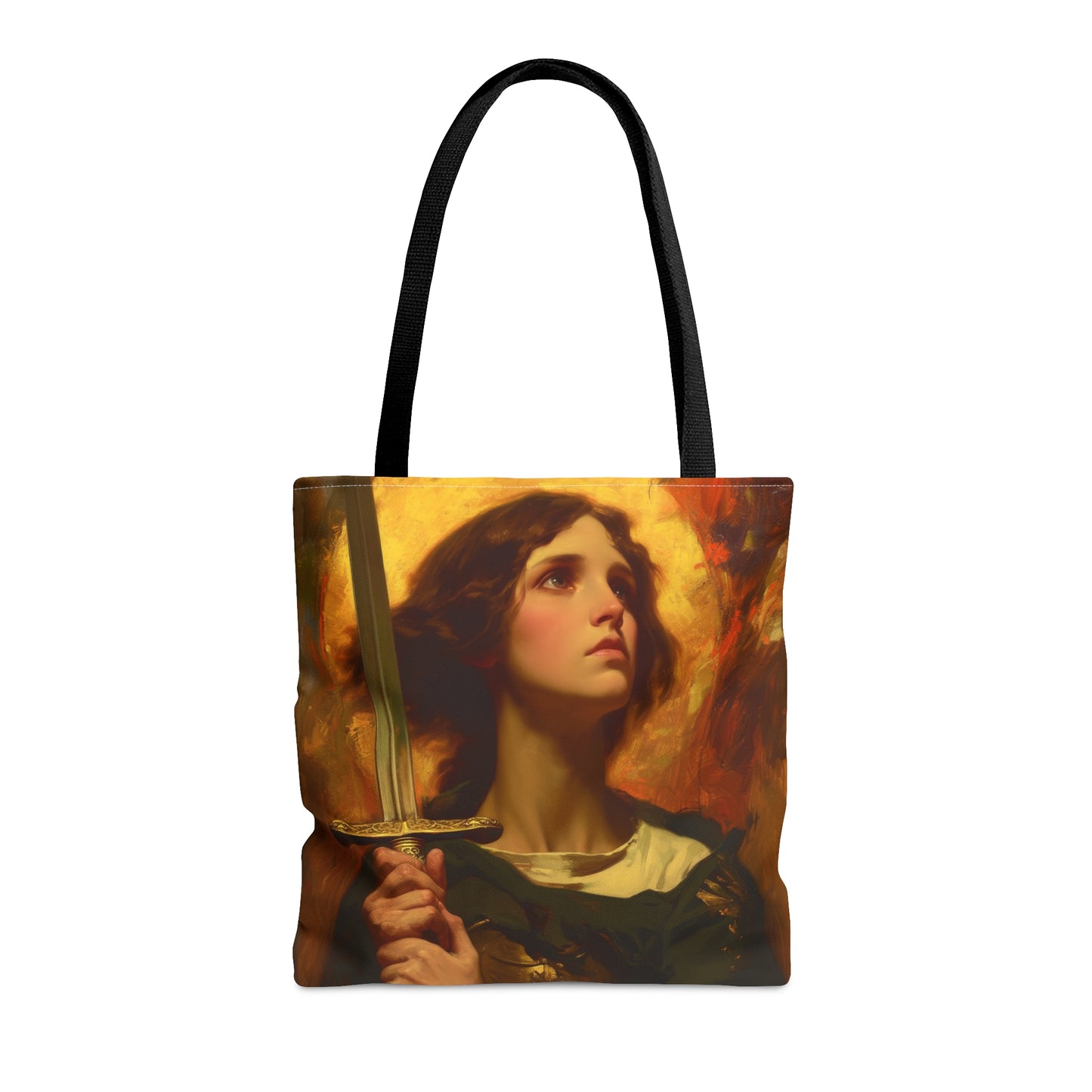 Saint Joan of Arc Tote Bag - Three sizes - Large Medium Small Faith Art Bag - Catholic purse - Double Sided - Patron Saint Art