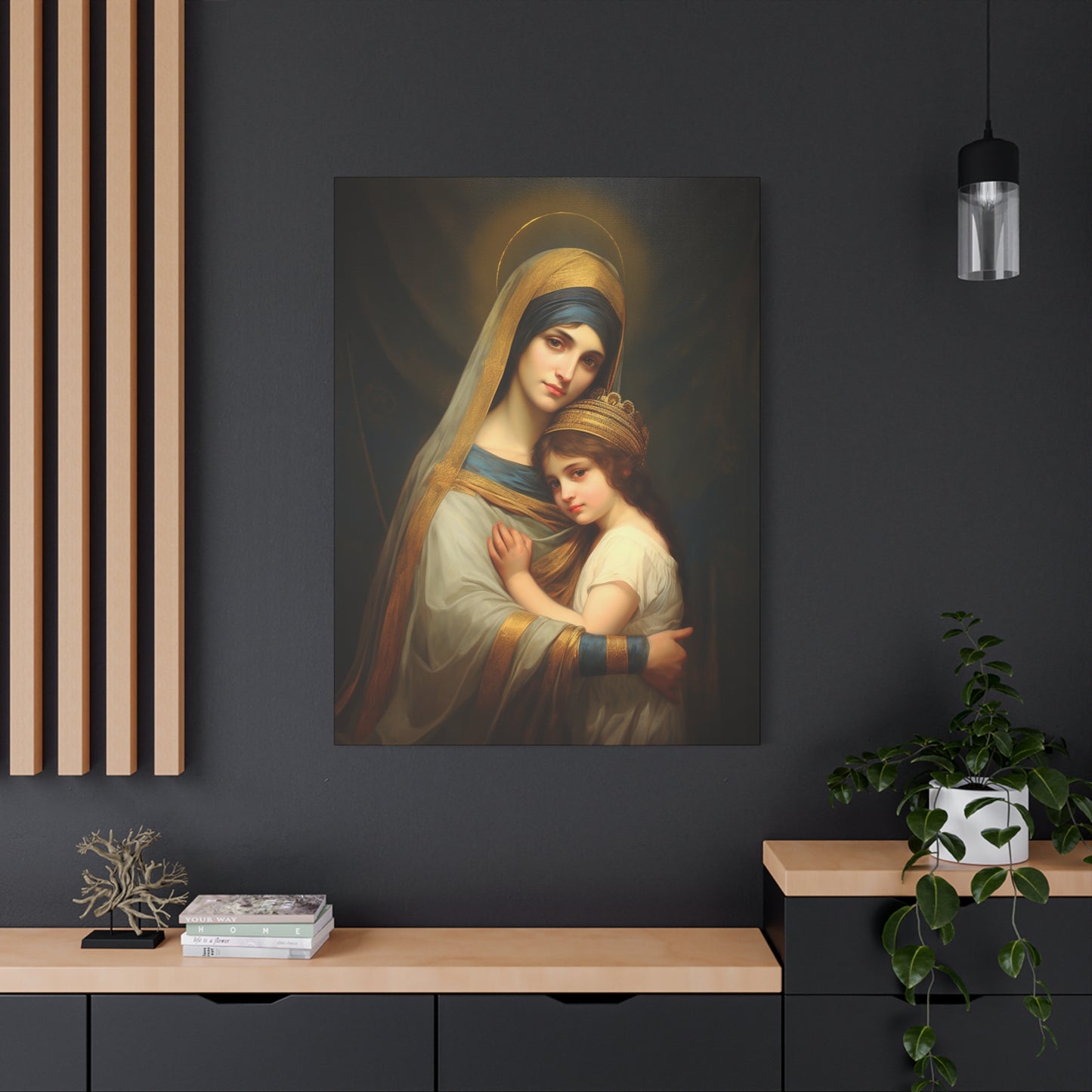 Saint Anne mother of Mary the Blessed Virgin - Museum Wrapped Canvas - Sanctified Souls Print - Religious Art for your Home