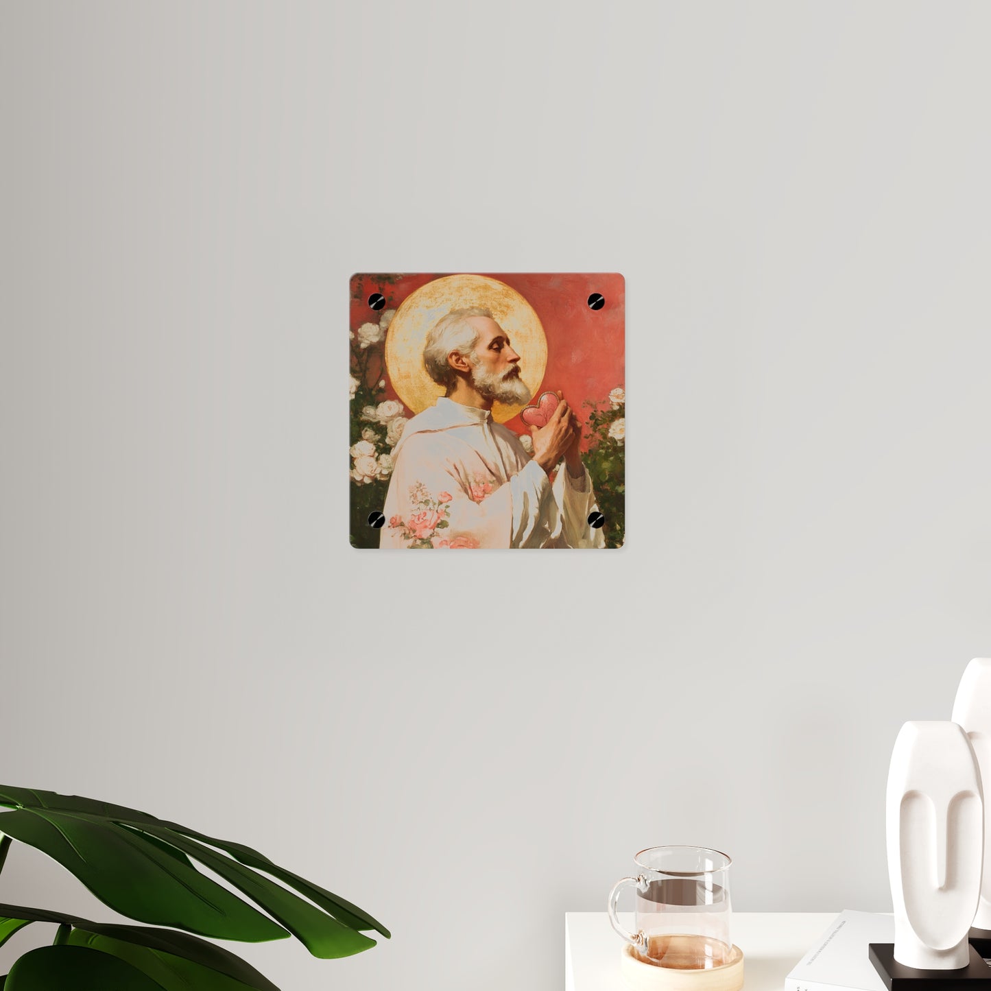 Saint Valentine Wall Art Panel - Ready to Hang Acrylic Print - Catholic Saint Art - Patron Saint Print - Catholic Saint Wall Art