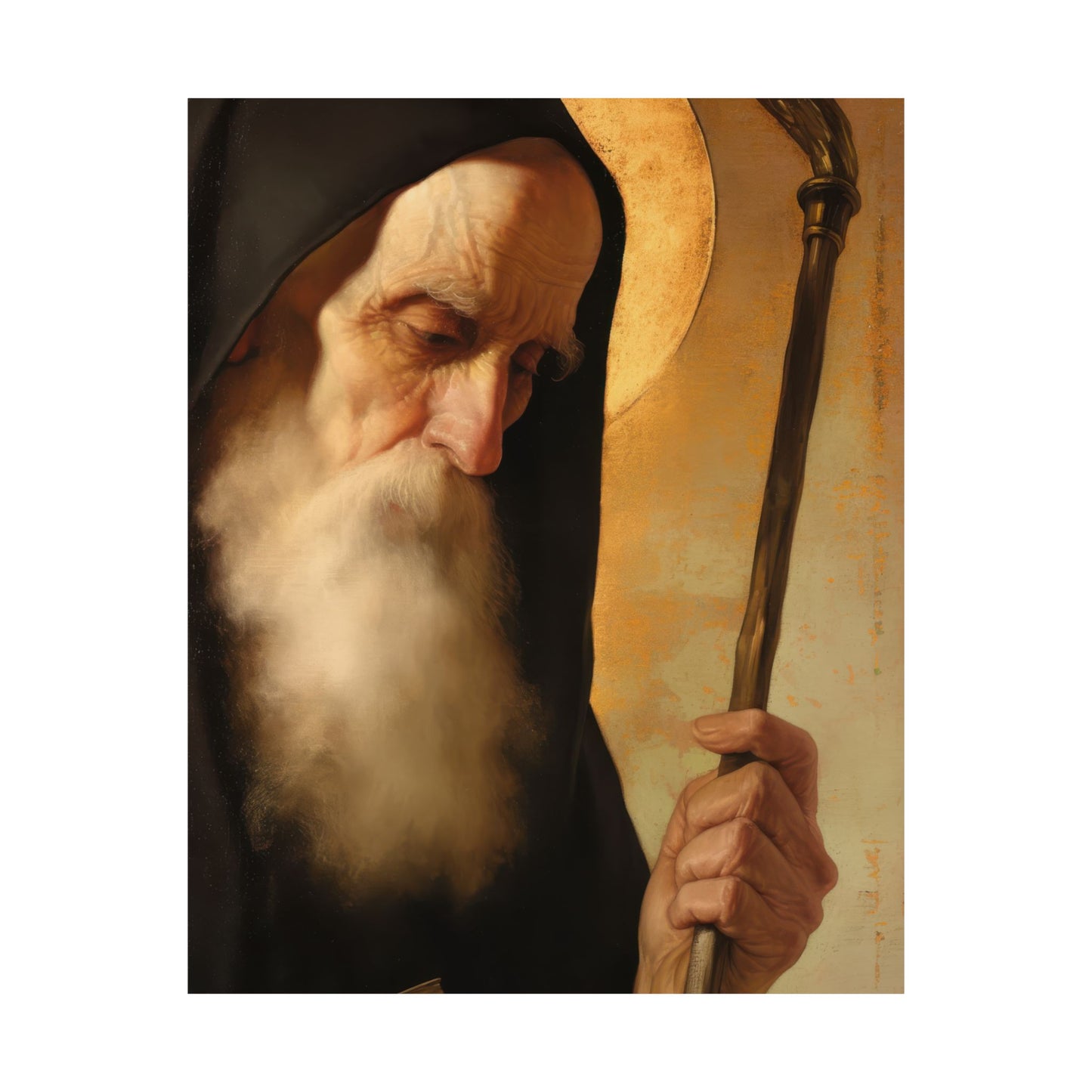 Saint Benedict  - Sanctified Souls Print - Multiple Sizes - Premium Posters - Catholic Art - Christian Home Decor Artwork