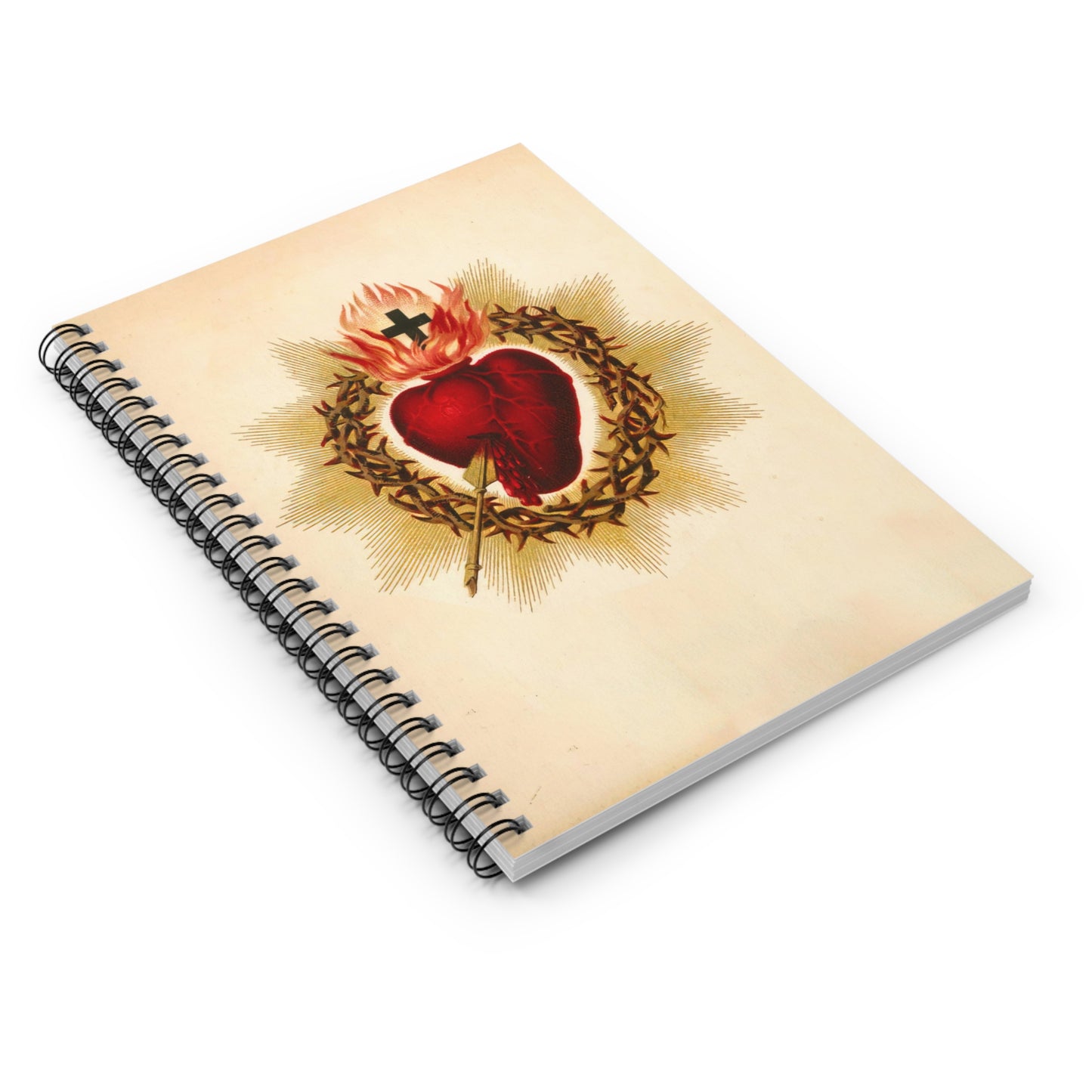 Sacred Heart Journal - Sanctified Souls Art - Religious Based Notebook - Spiral Notebook - Ruled Line