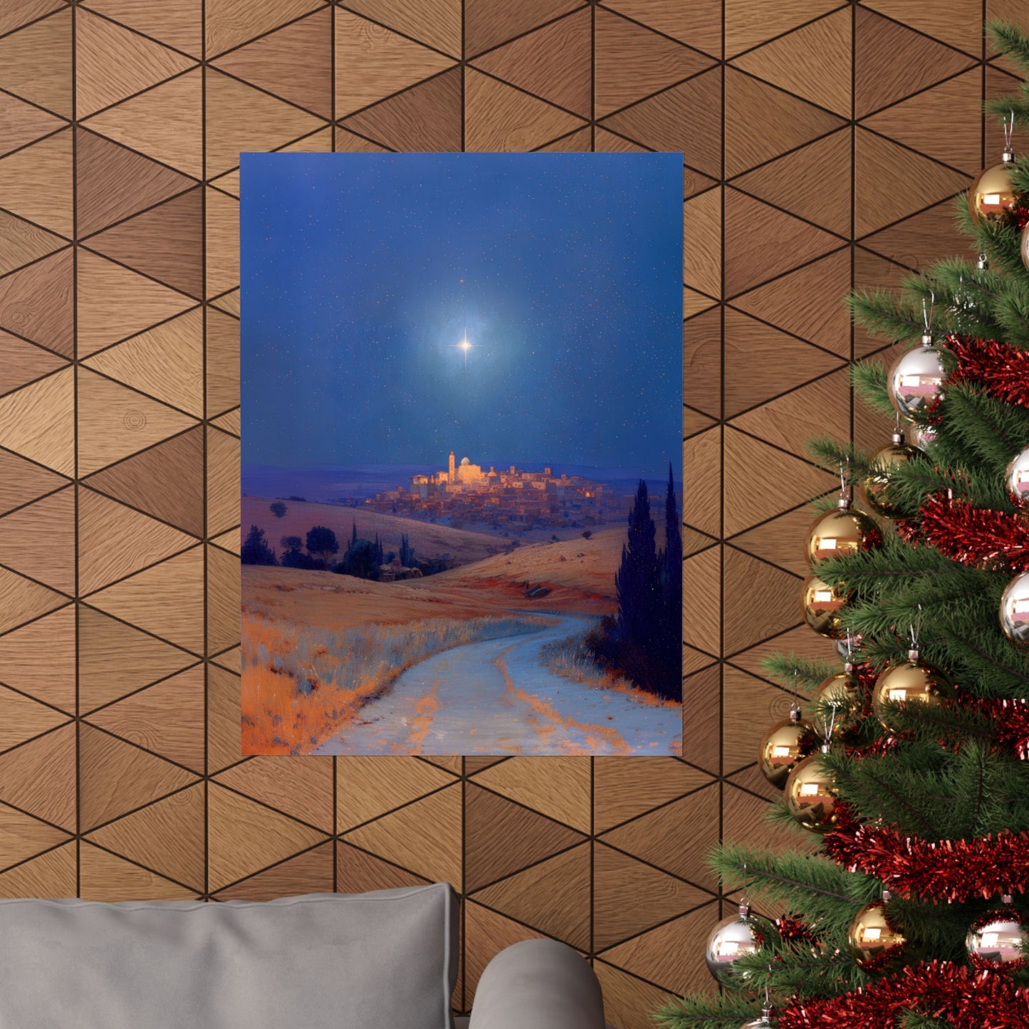 Bethlehem Wrapped in the Light of His Coming - Sanctified Souls Print - Multiple Sizes - Premium Matte Vertical Posters