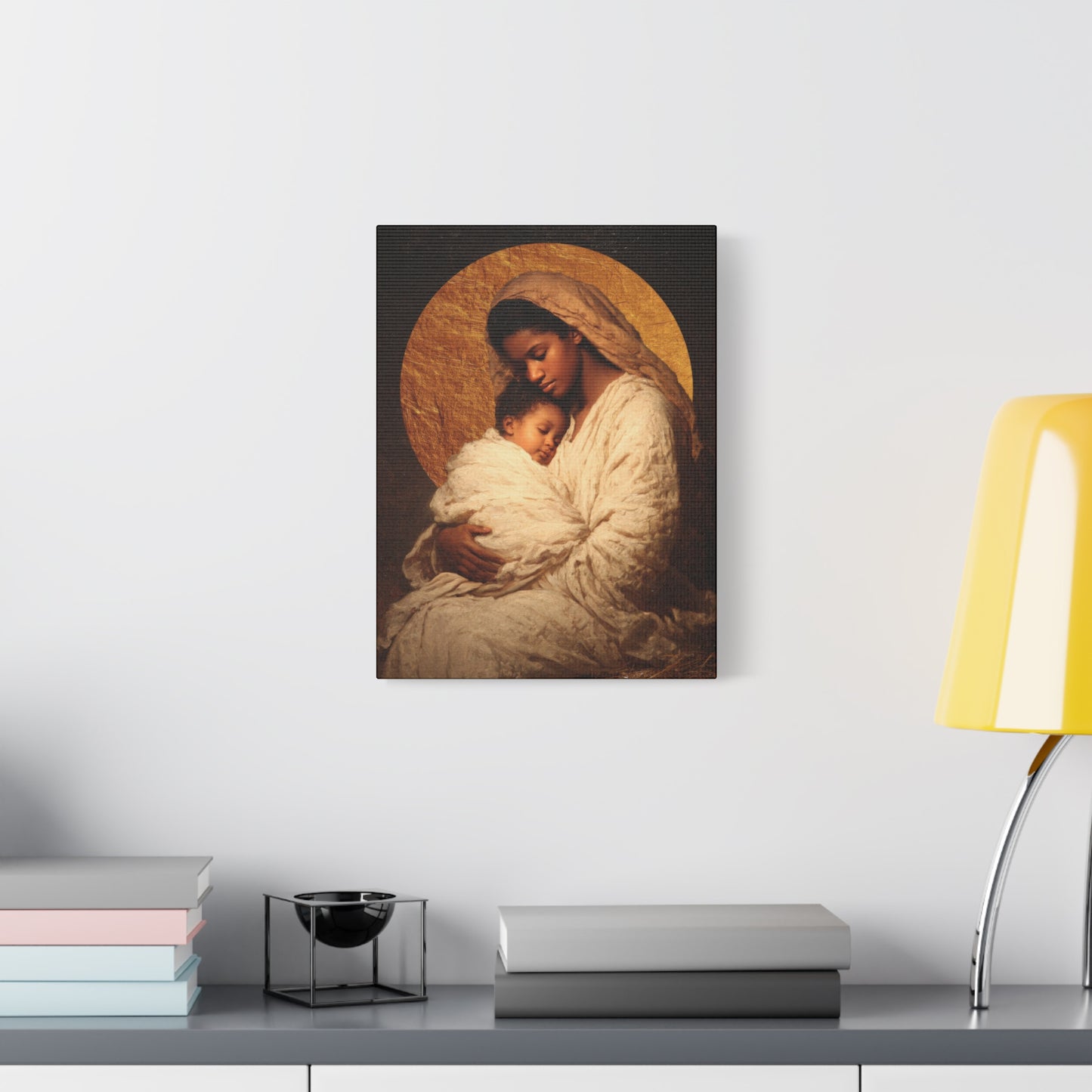 Our Lady of the Manger - Mother Mary and the Christ Child - Gallery Wrapped Canvas - Print - Religious Art for your Home - Catholic