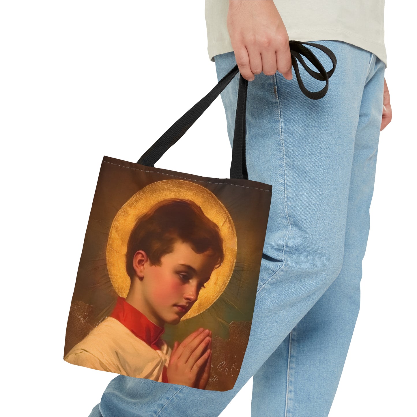 Saint Dominic Savio Tote Bag - Large Medium Small Faith Art Bag - Catholic Faith Purse - Religious - Prayer Bag - Devotional Purse