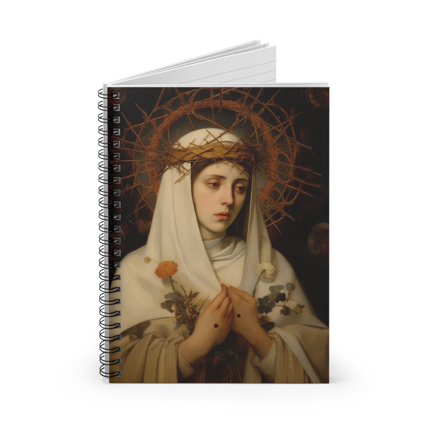 Saint Catherine of Siena Spiral Journal - Sanctified Souls Art - Religious Based Notebook - Spiral Notebook - Prayer Journal
