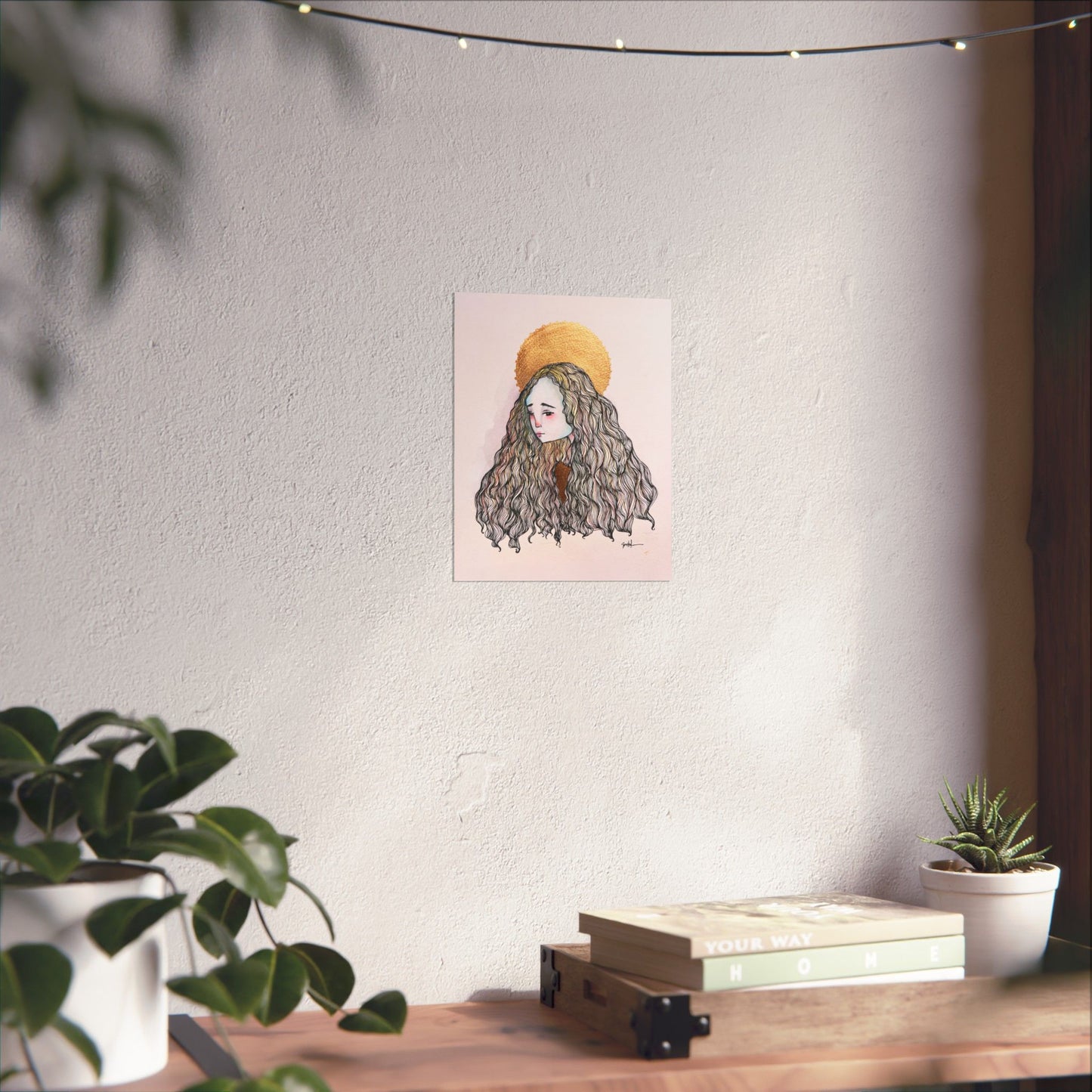 Saint Philomena Poster Print - Hand-Drawn Catholic Art Print | Christian Devotional Wall Art | Sanctified Solocosmo Religious Poster