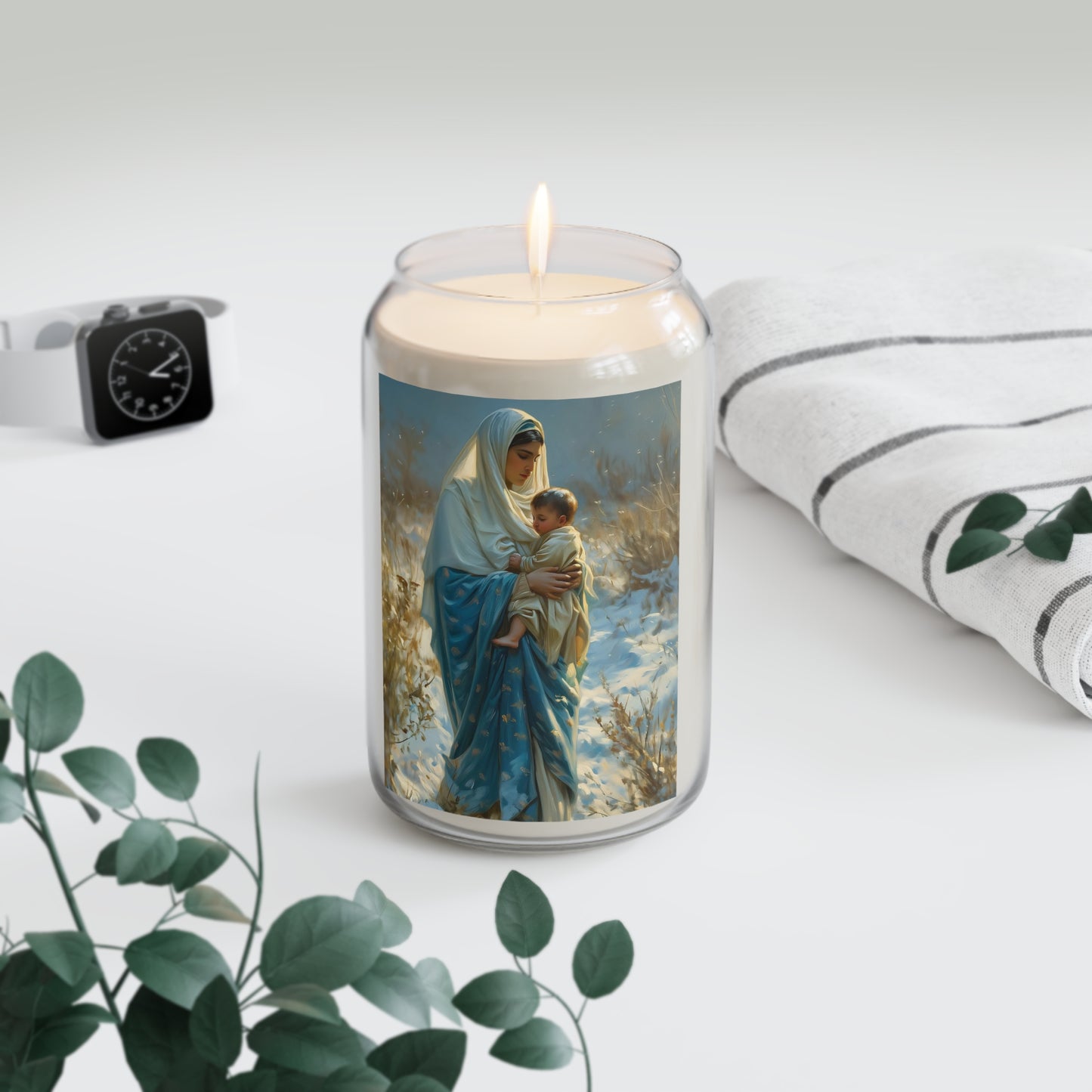 Snowfall of Grace - Our Lady's Winter Radiance - Scented Prayer Candle, 13.75oz - Tall Size - Religious Candle - Our Lady of the Snows