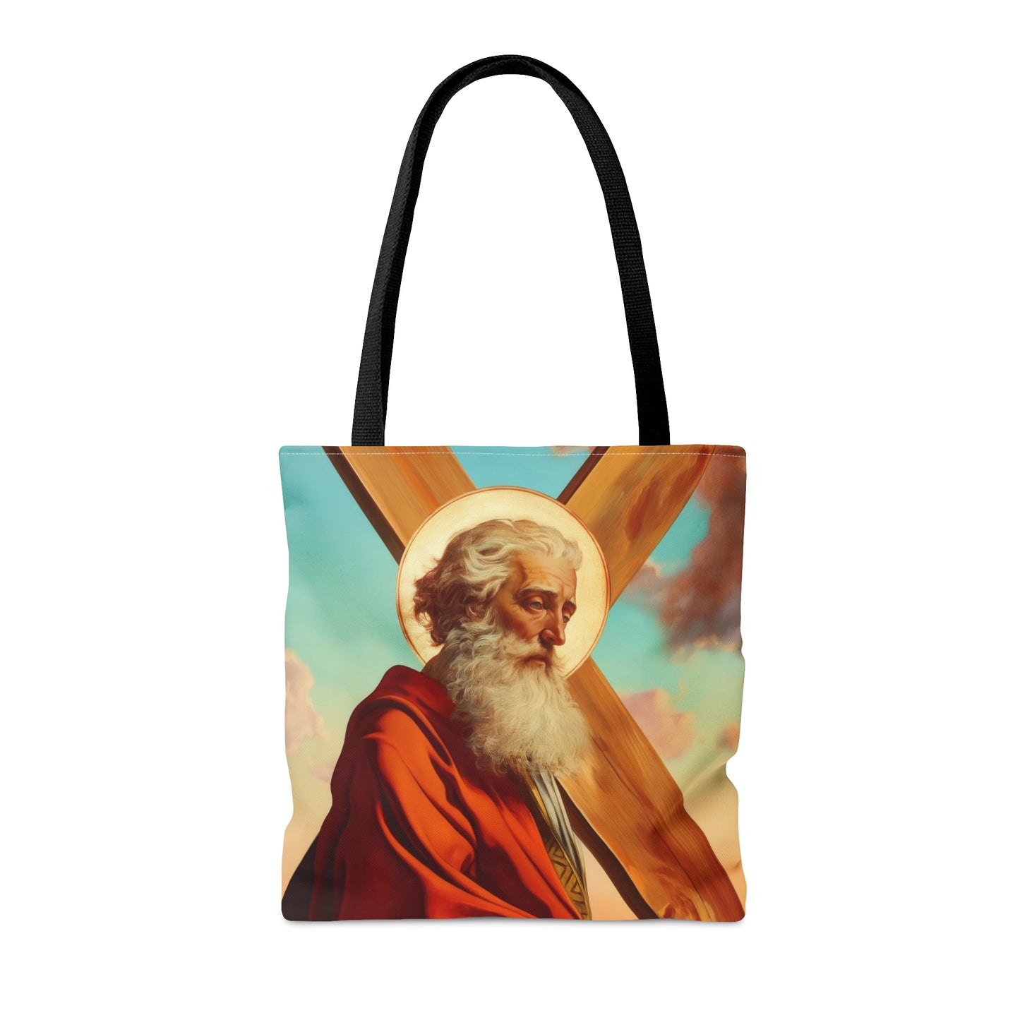 Saint Andrew the Apostle Tote Bag - Large Medium Small Faith Art Bag - Catholic Faith Purse - Religious - Prayer Bag - Devotional