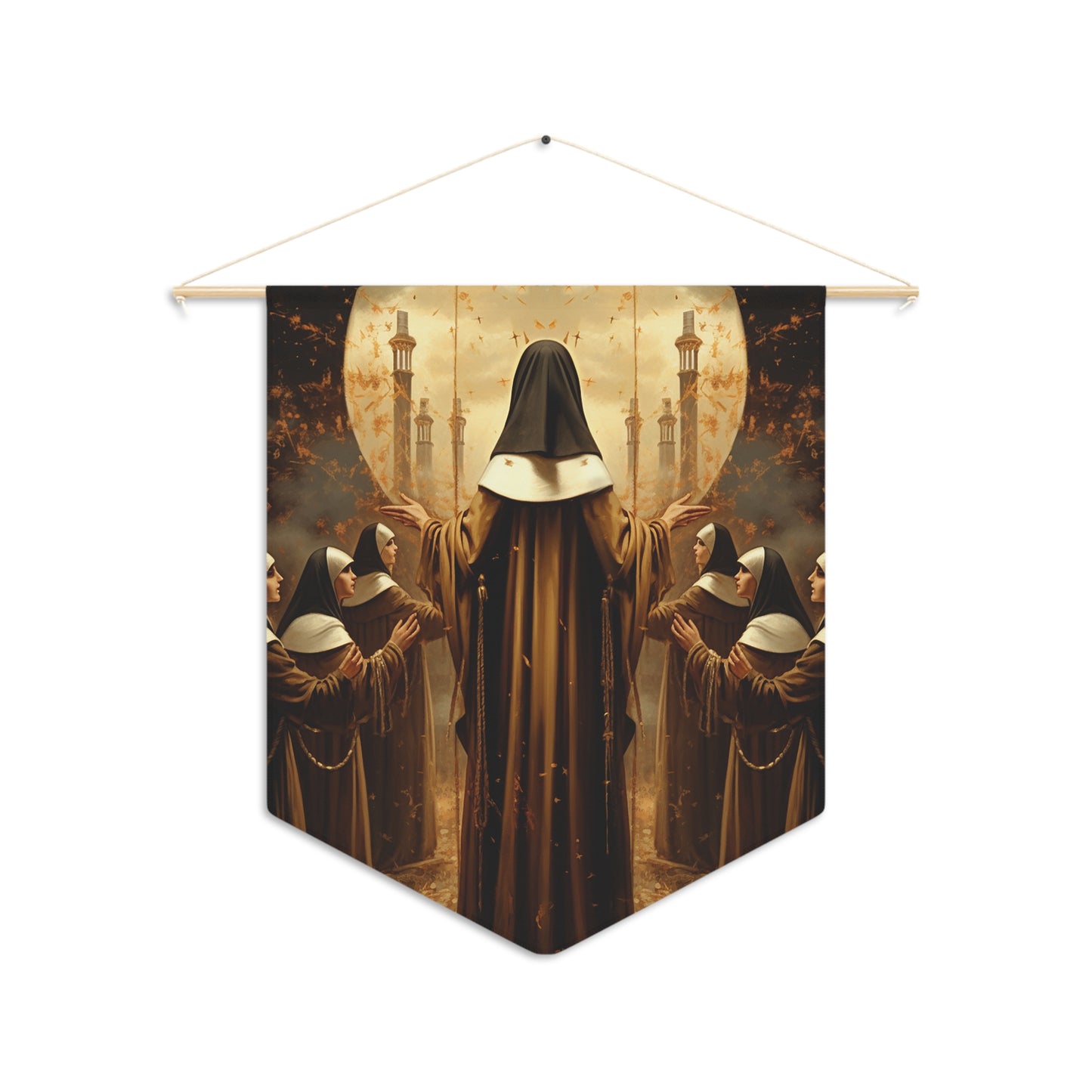 The Blessed Carmelite Martyrs of Compiègne Wall Banner / Wall Hanging - Prayer room - Catholic Home Art - 18" x 21"