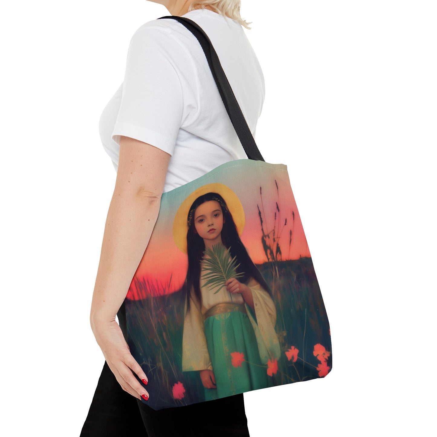 Saint Charity - Tote Bag - Large Medium Small Faith Art Bag - Bible Study Faith Purse - Double Sided Prayer Tote - Catholic Saint