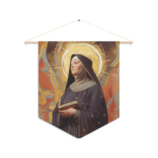 Saint Monica of Hippo Pennant / Banner / Wall Hanging - Prayer room art - 18" x 21" - Catholic prayer Religious - Large Banner