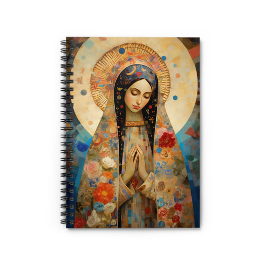 Lady of Guadalupe Icon of Love Journal - Sanctified Souls Art - Religious Based Notebook - Spiral Notebook - Ruled Line