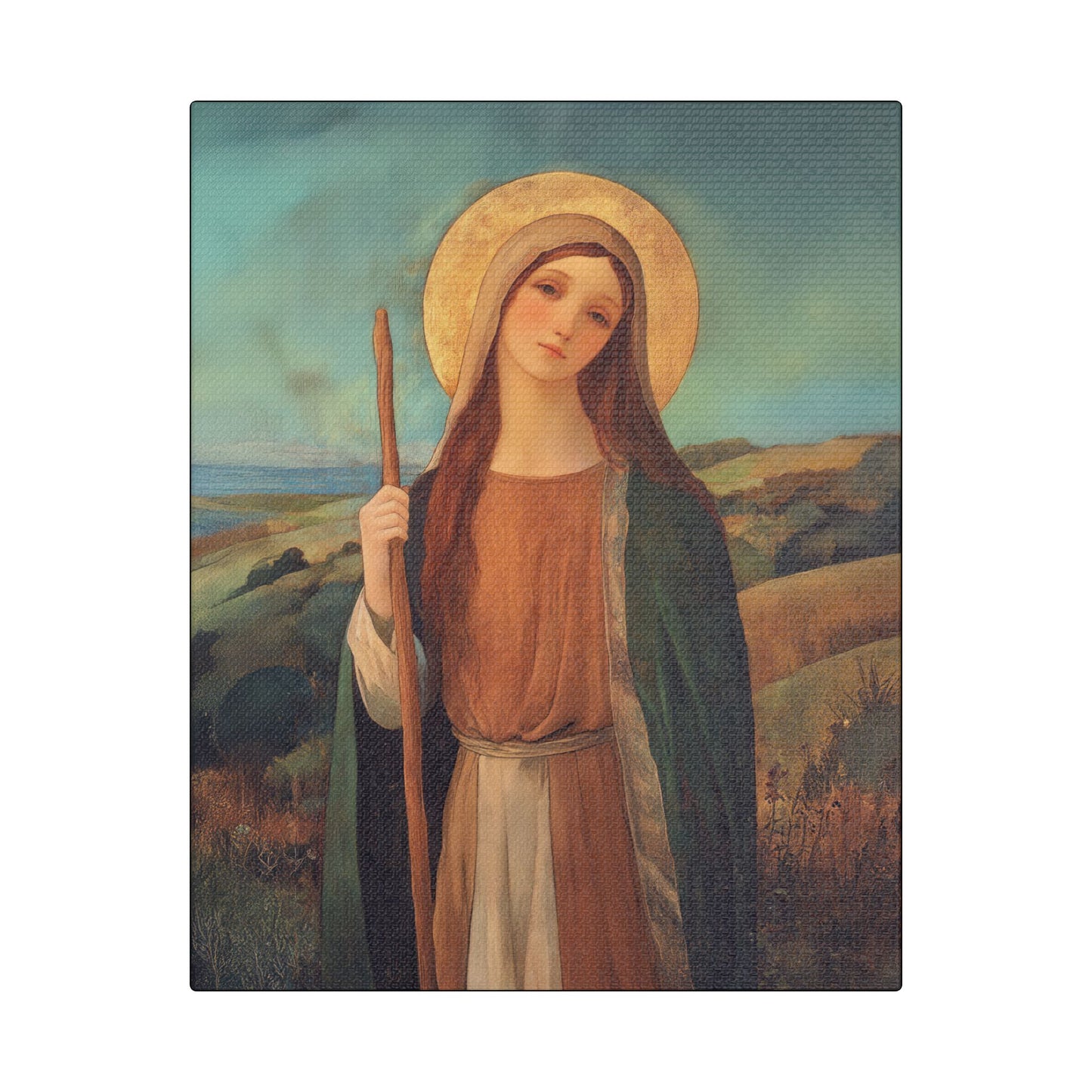 Saint Breage // Saint Breaca -  Wrapped Canvas Print - Multiple Sizes - Catholic Home art Matte Canvas, Stretched